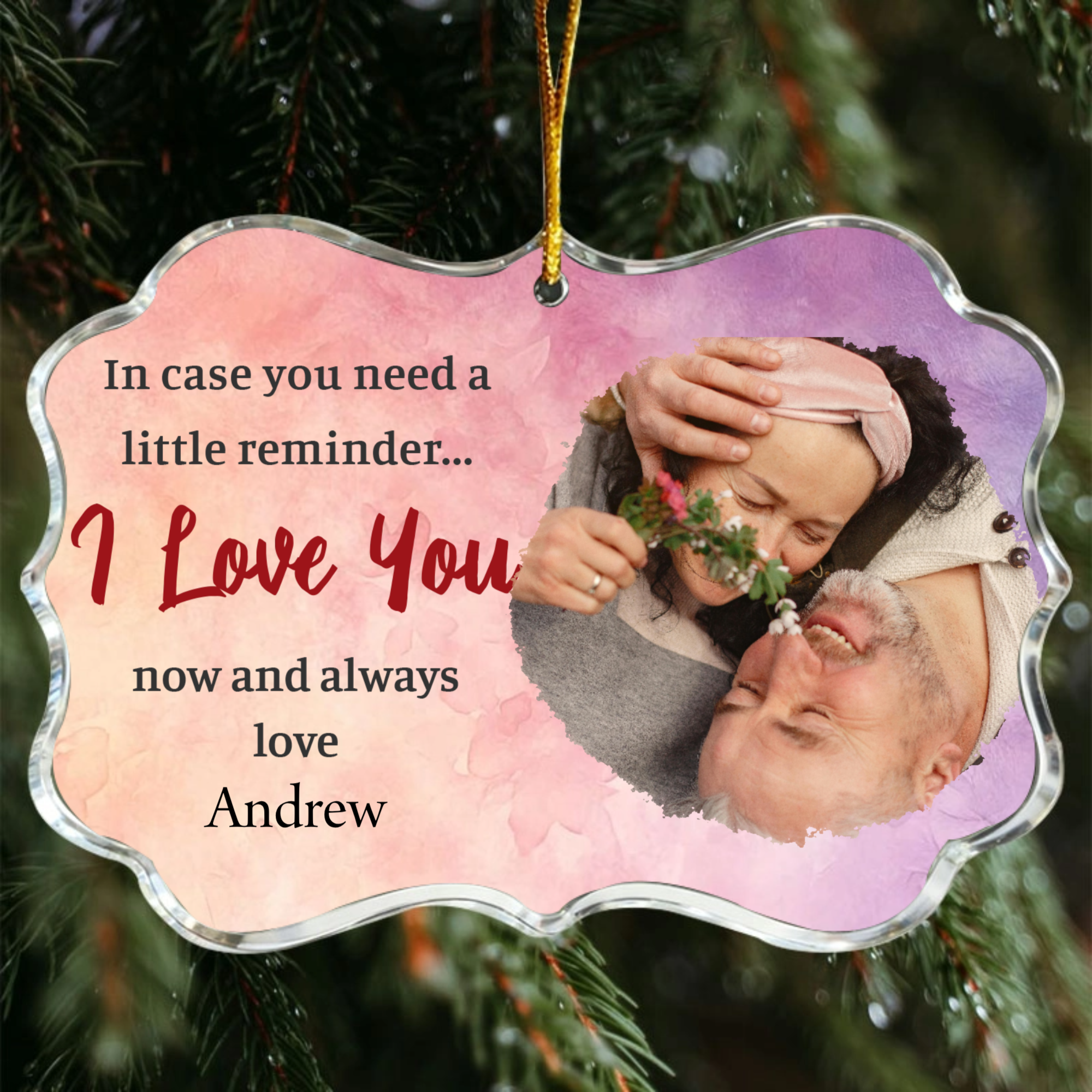 I Love You Personalized Photo Pendant, Gift for Couples, Lovers, Perfect for Valentine's Day, Anniversary, Wedding