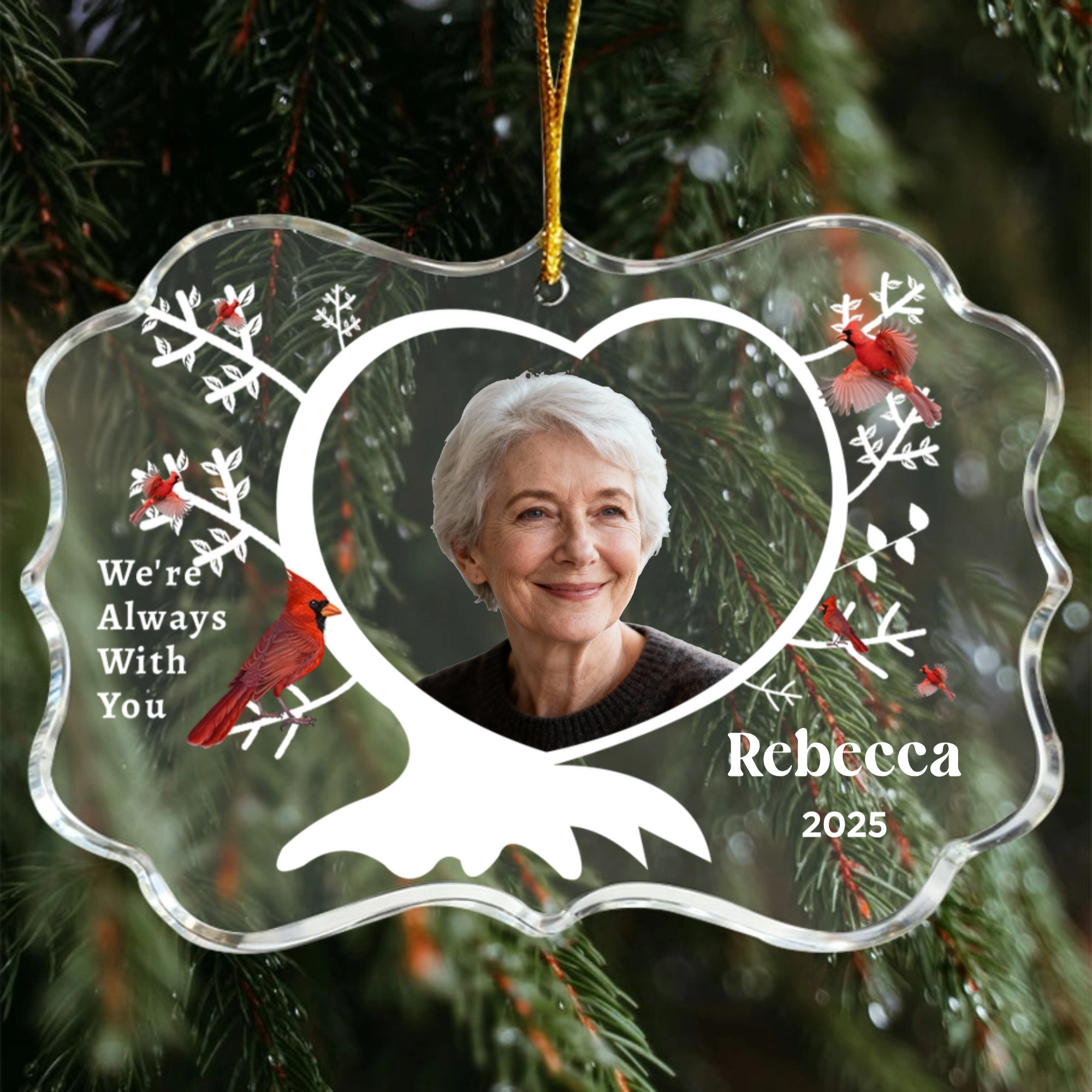 I'm Always With You, Personalized Memorial Acrylic Photo Ornament, Comforting Gift for Grieving Families