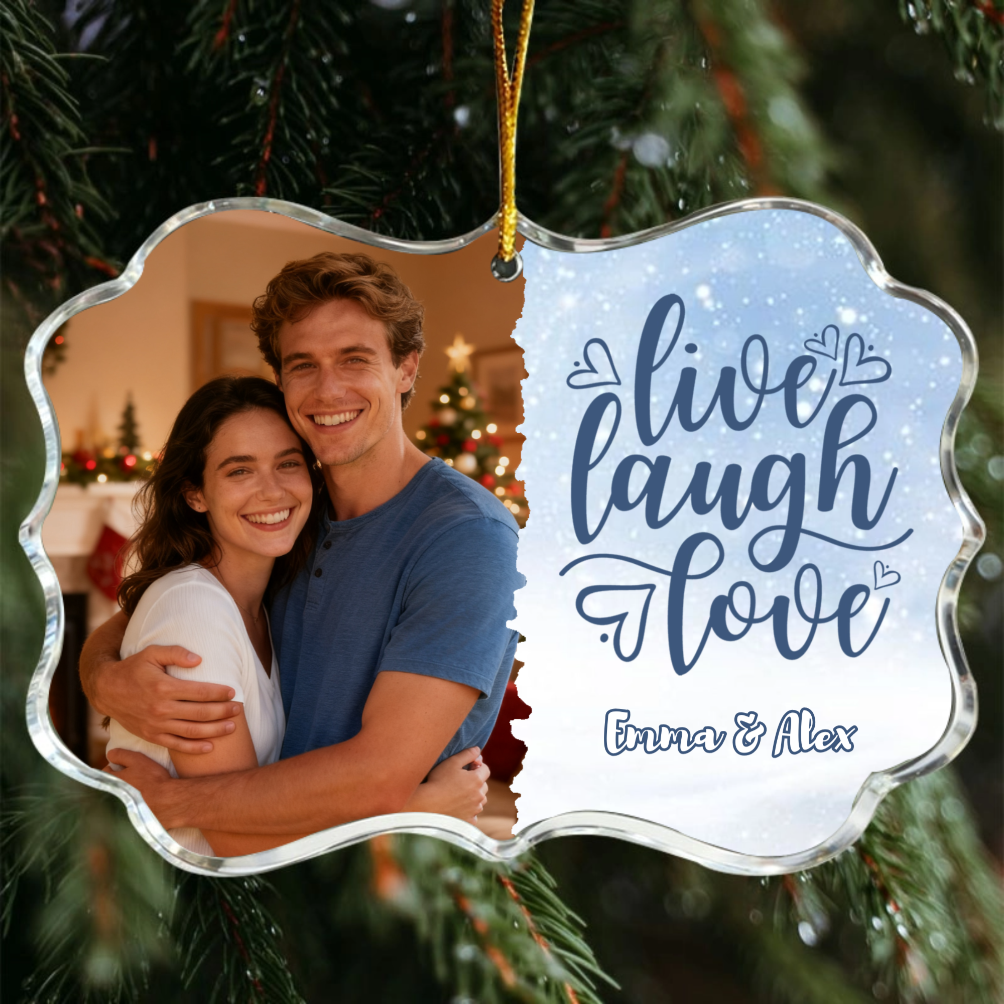 Personalized Family & Couple Christmas Tree Ornament,Gift for Families, Couples, Perfect for Christmas Tree Decoration, Holiday Home Decor