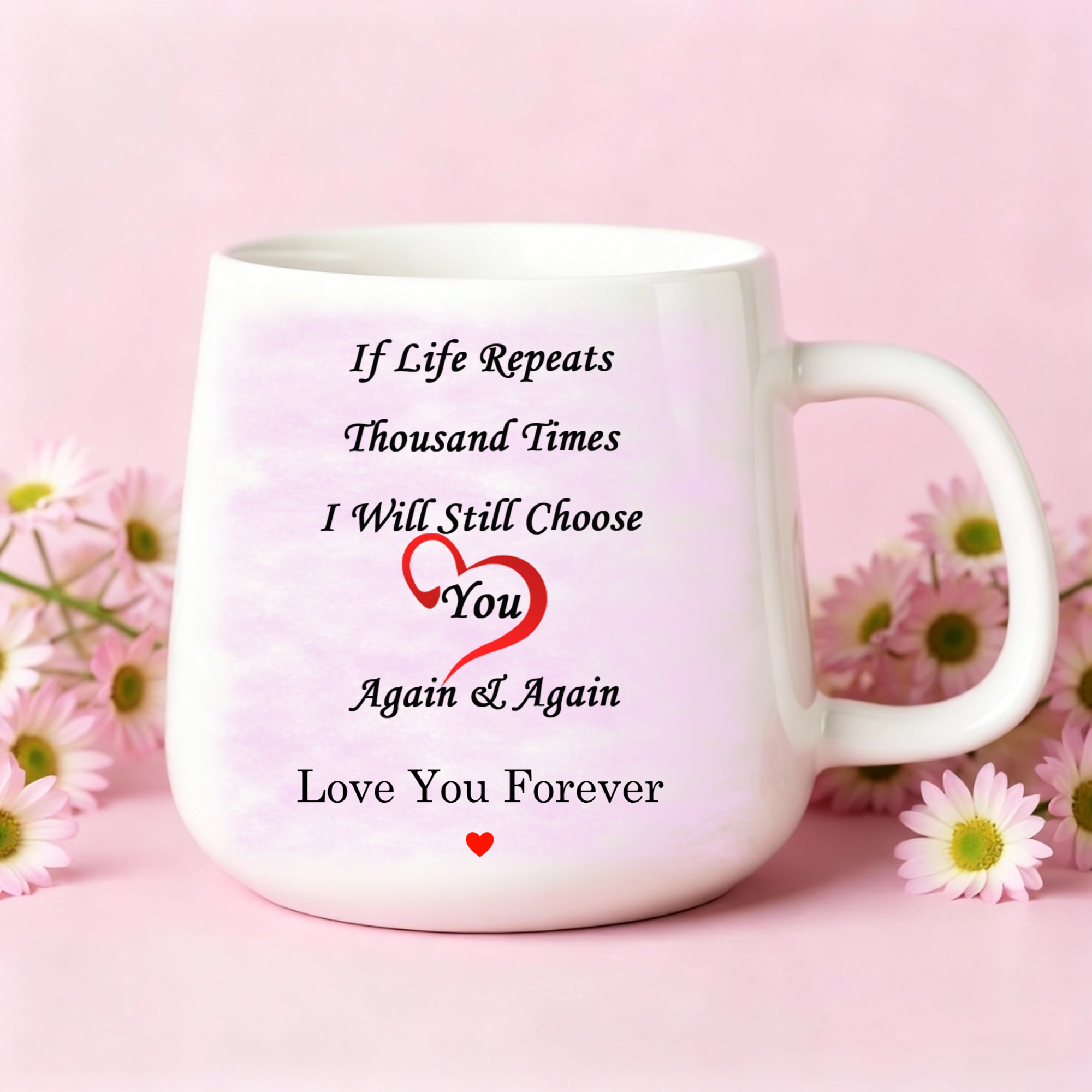 Personalized Infinite Devotion Mug, Gift for Couples, Lovers, Perfect for Anniversary, Valentine‘s Day, Wedding Celebration