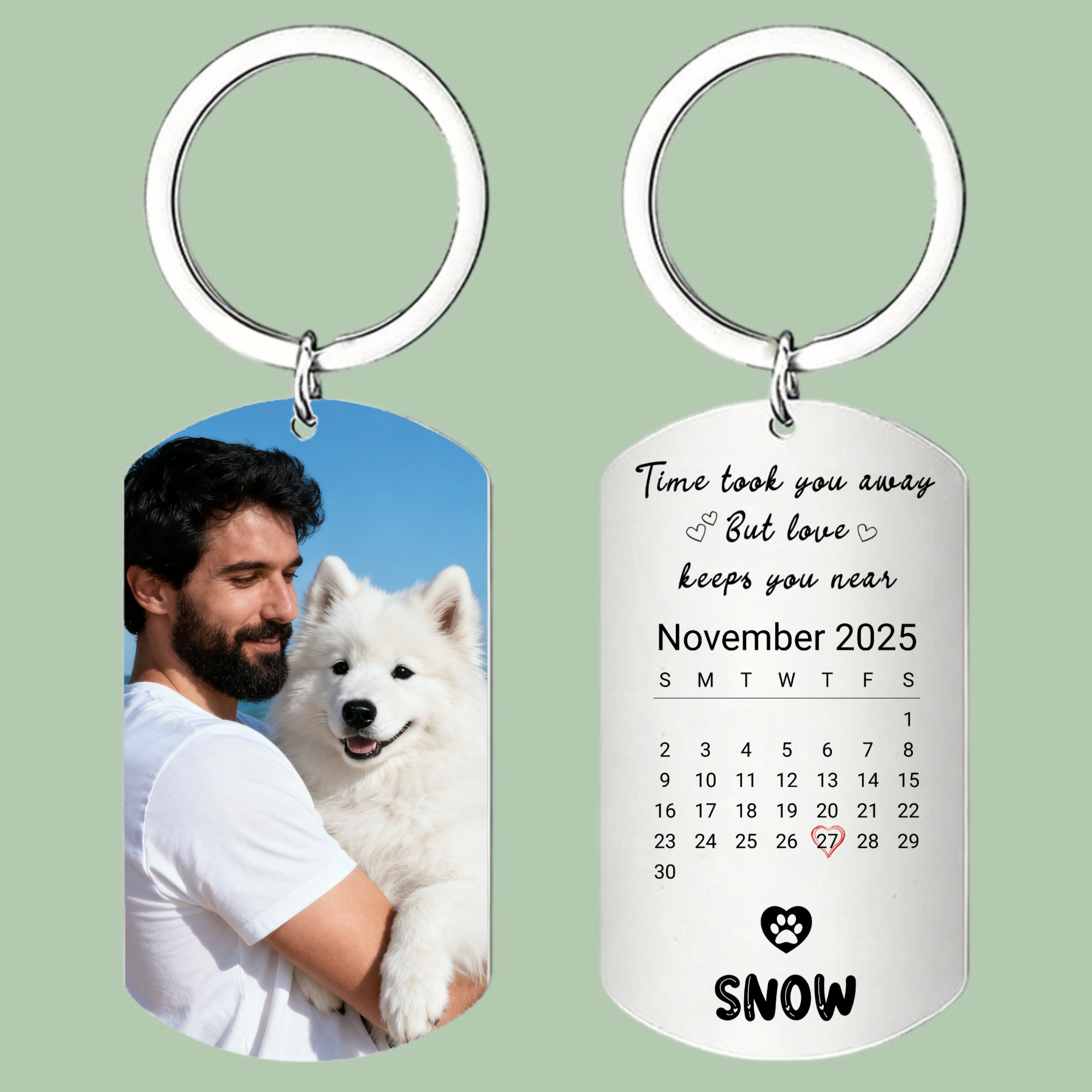 Memorial Pet Keychain, Perfect for Remembering Loved Pets, Cats, Dogs