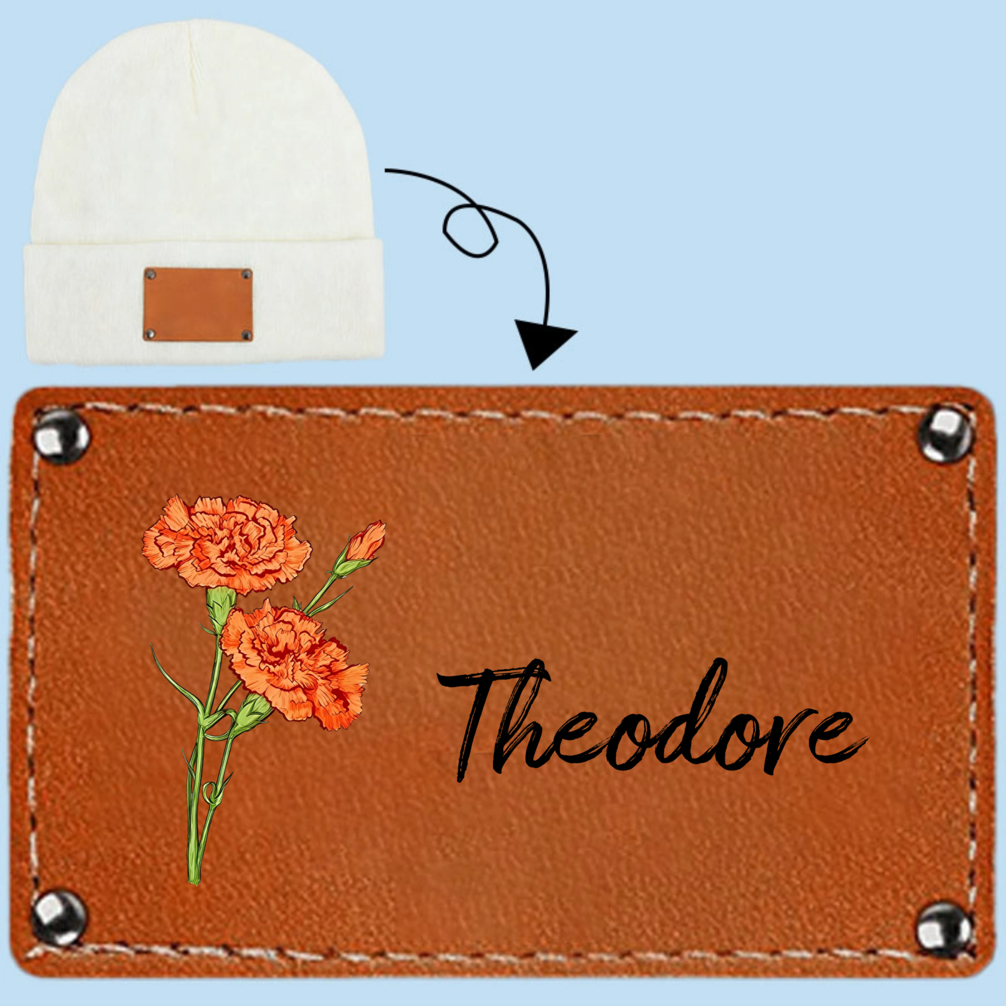 Personalized Birthday Flower Beanie, Perfect for Birthdays, Winter Fashion