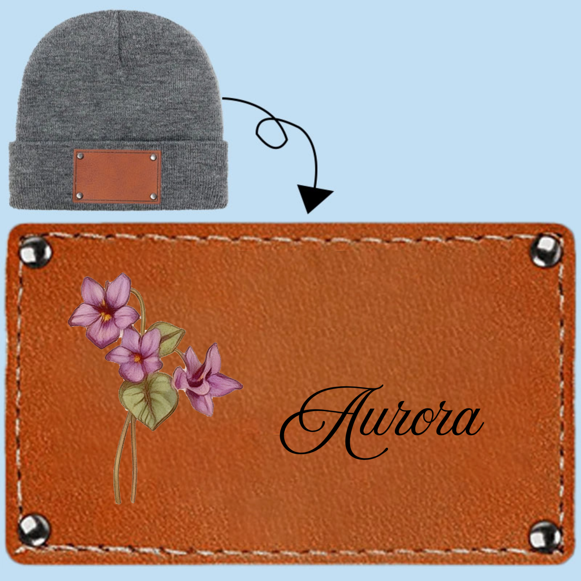 Personalized Birthday Flower Beanie, Perfect for Birthdays, Winter Fashion