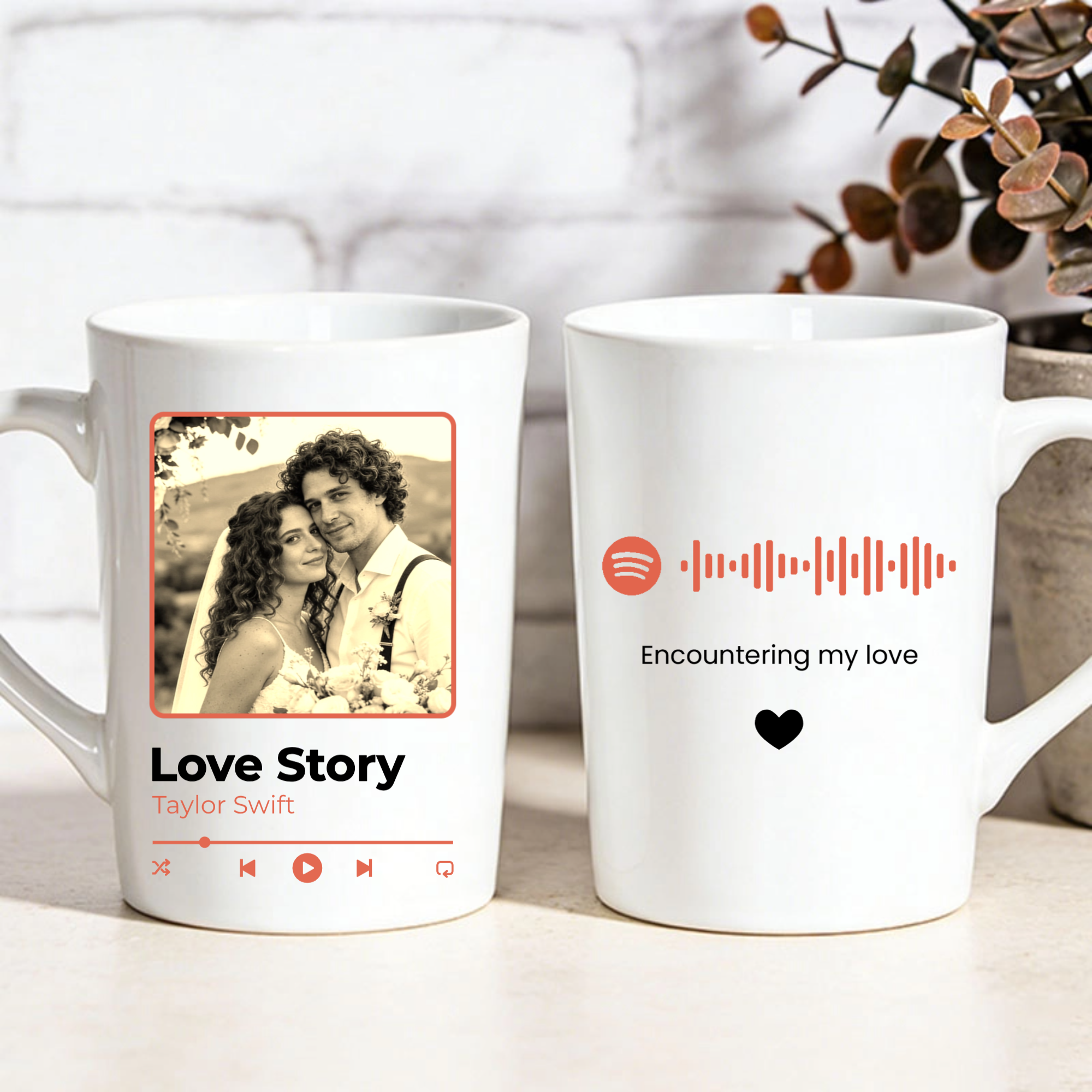 Personalized Music Themed Mug, Perfect for Anniversary, Wedding, Valentine's Day