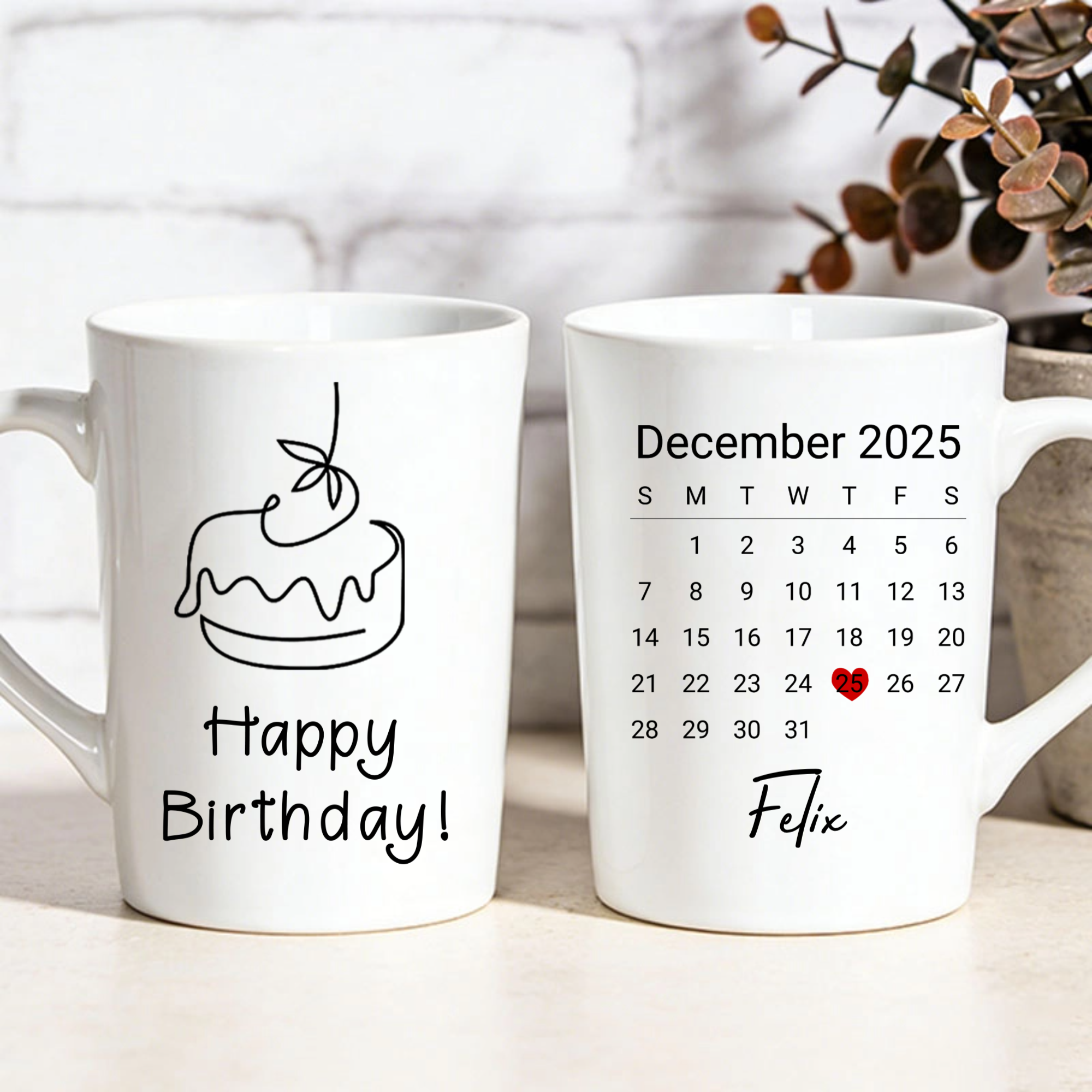 Personalized Birthday Cake Mug, Gift for Friends, Family, Lovers, Perfect for Birthday, Christmas, Celebration