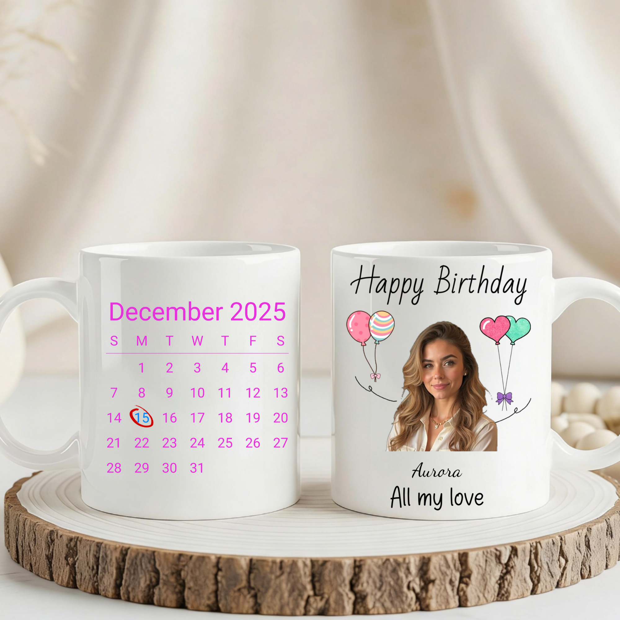 Personalized Happy Birthday Photo Mug, Gift for Friends, Family, Lovers, Perfect for Birthday, Anniversary
