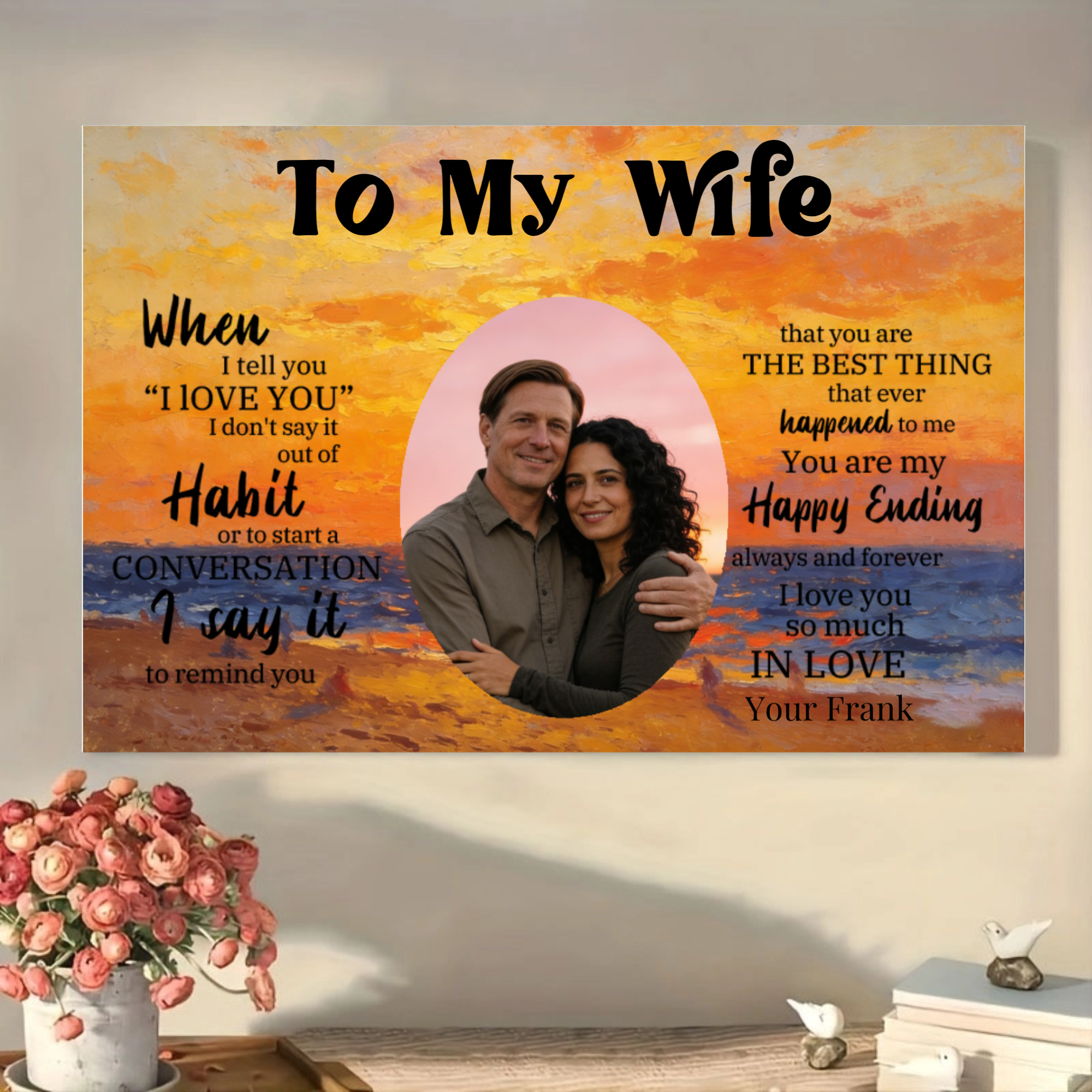 A Deep Love Confession Personalized Valentine’s Day Poster, Gift for Wife, Husband, Sweetheart, Perfect for Anniversary, Valentine's Day, Wedding