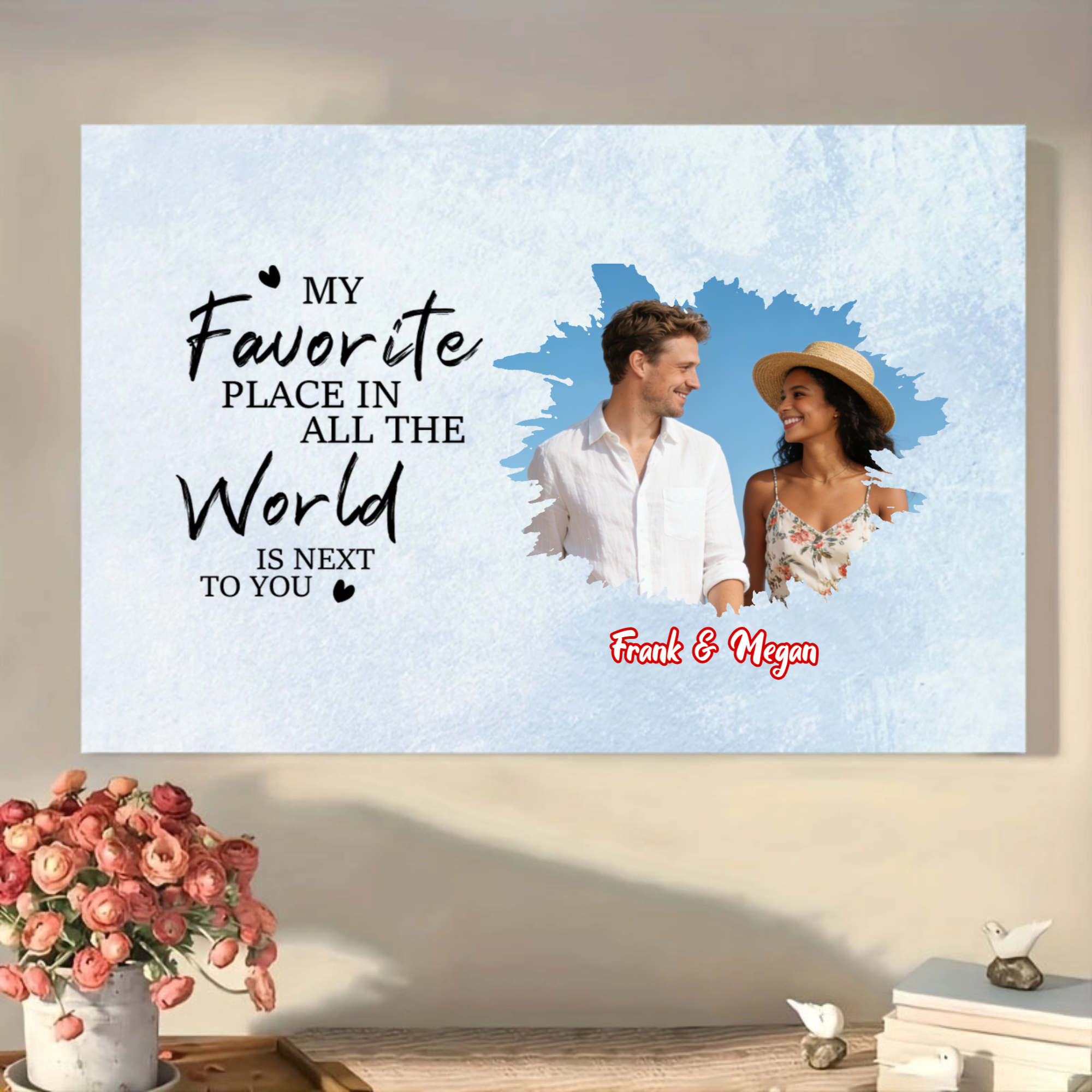 Couple Photo or Avatar Personalized Poster, Romantic Home Decor, Gift for Couples, Friends, Family, Perfect for Anniversary, Wedding, Valentine's Day