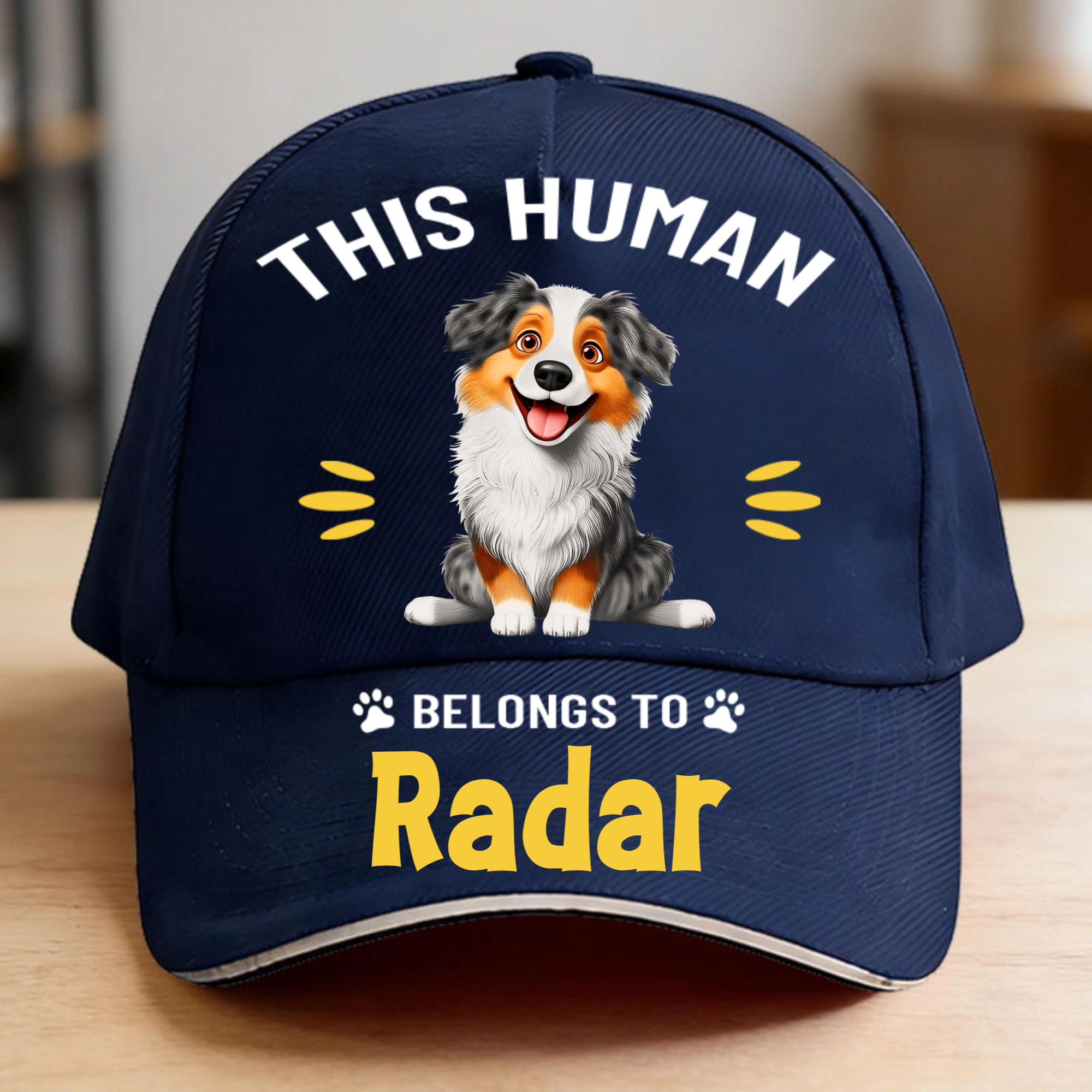 This Human Belongs To Pet Custom Baseball Cap, Gift for Pet Lovers, Dog & Cat Owners, Perfect for Casual Wear, Daily Outing, Pet Celebration