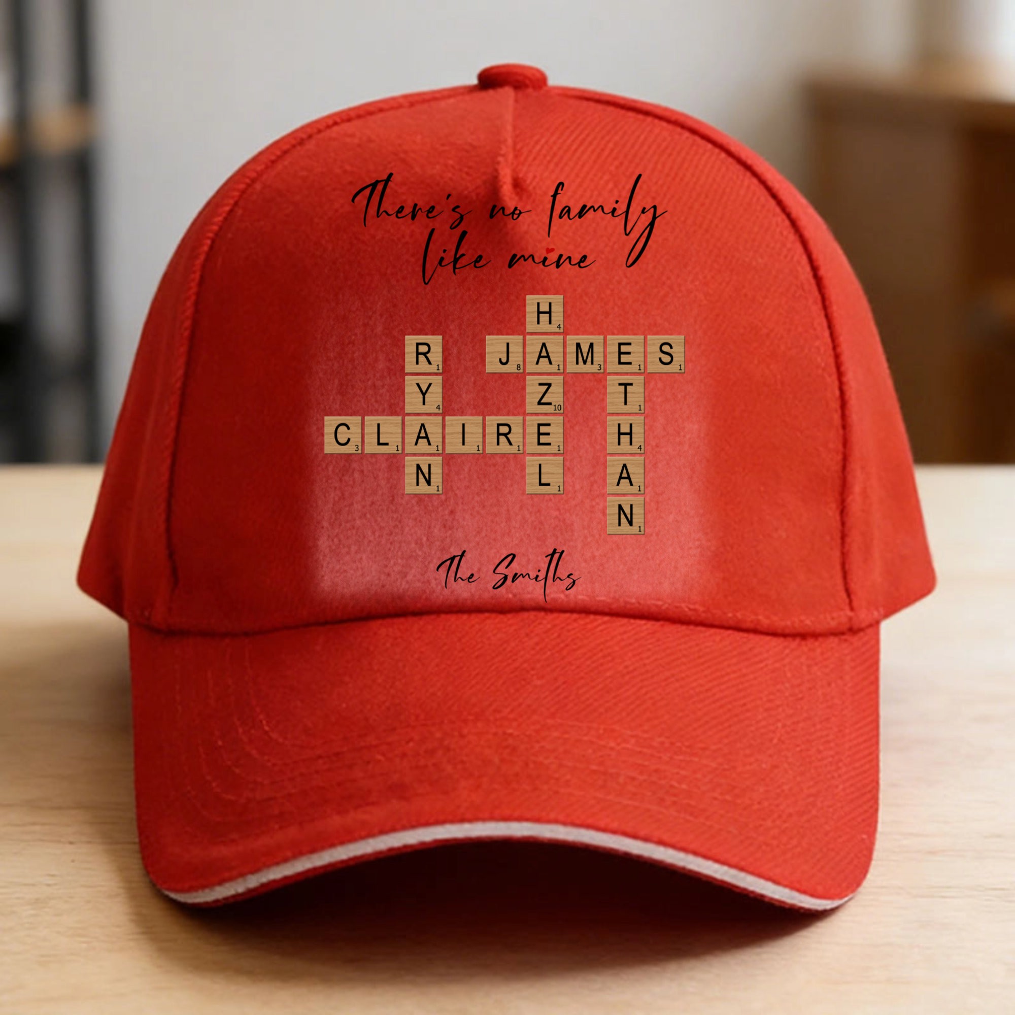 Family Crossword Cotton Baseball Cap, Gift for Family, Perfect for Reunion, Birthday, Christmas