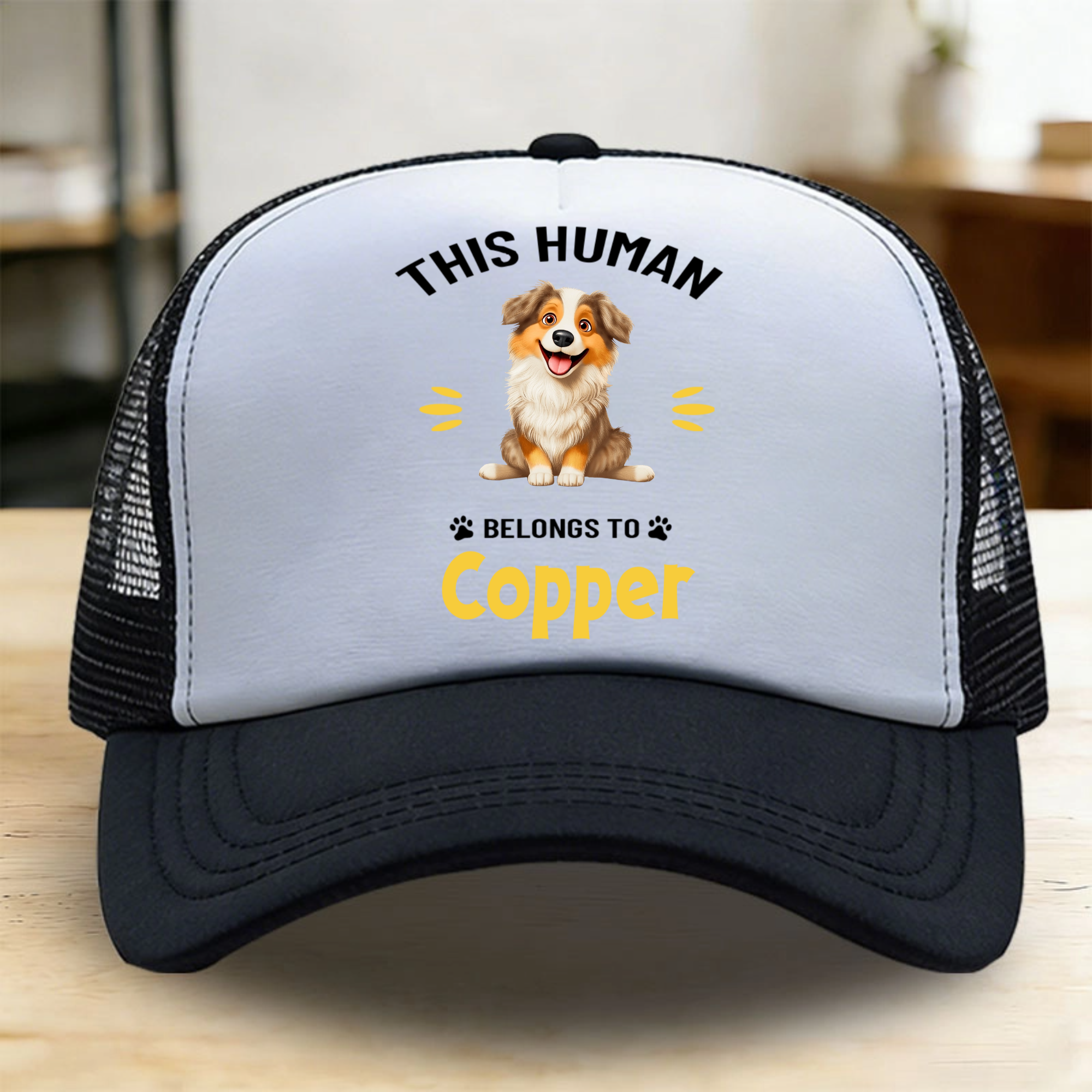 This Human Belongs To Pet Sponge Mesh Baseball Cap, Gift for Dog Lovers, Cat Owners, Perfect for Casual Wear, Daily Outing, Pet Celebration