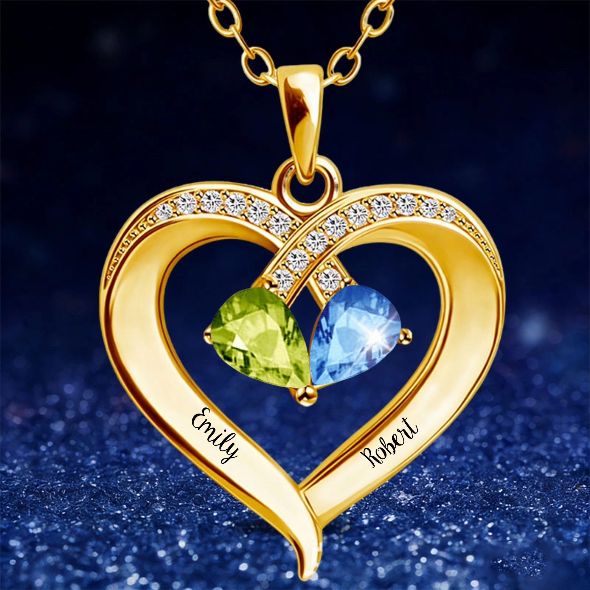 Personalized Birthstone Necklace, Couple’s Gift for Valentine’s Day, The Best Gift for Anyone You Love