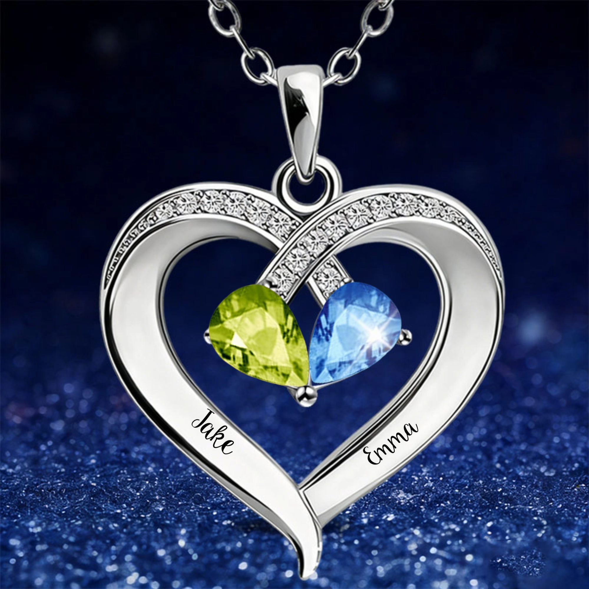 Personalized Birthstone Necklace, Couple’s Gift for Valentine’s Day, The Best Gift for Anyone You Love