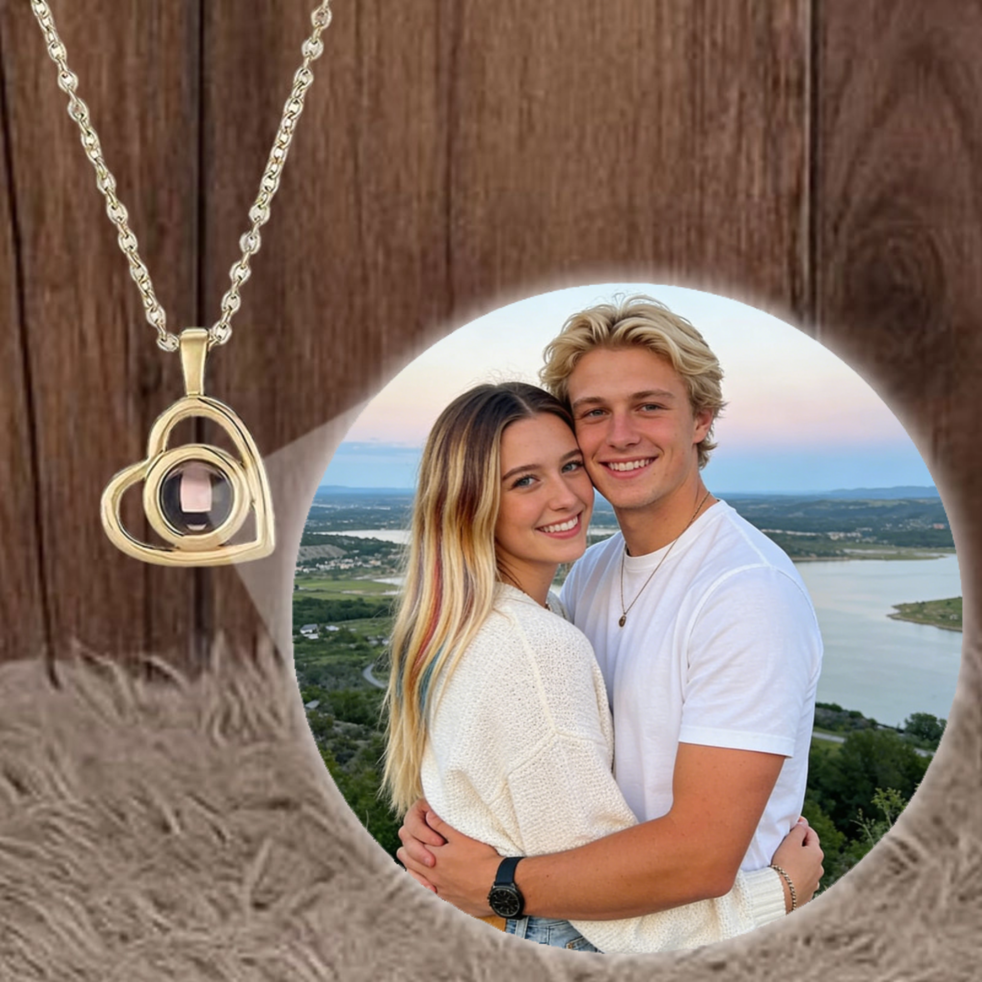 Heart Photo Projection Necklace, Gift for Couples, Parents, Perfect for Anniversary, Valentine's Day, Mother’s Day