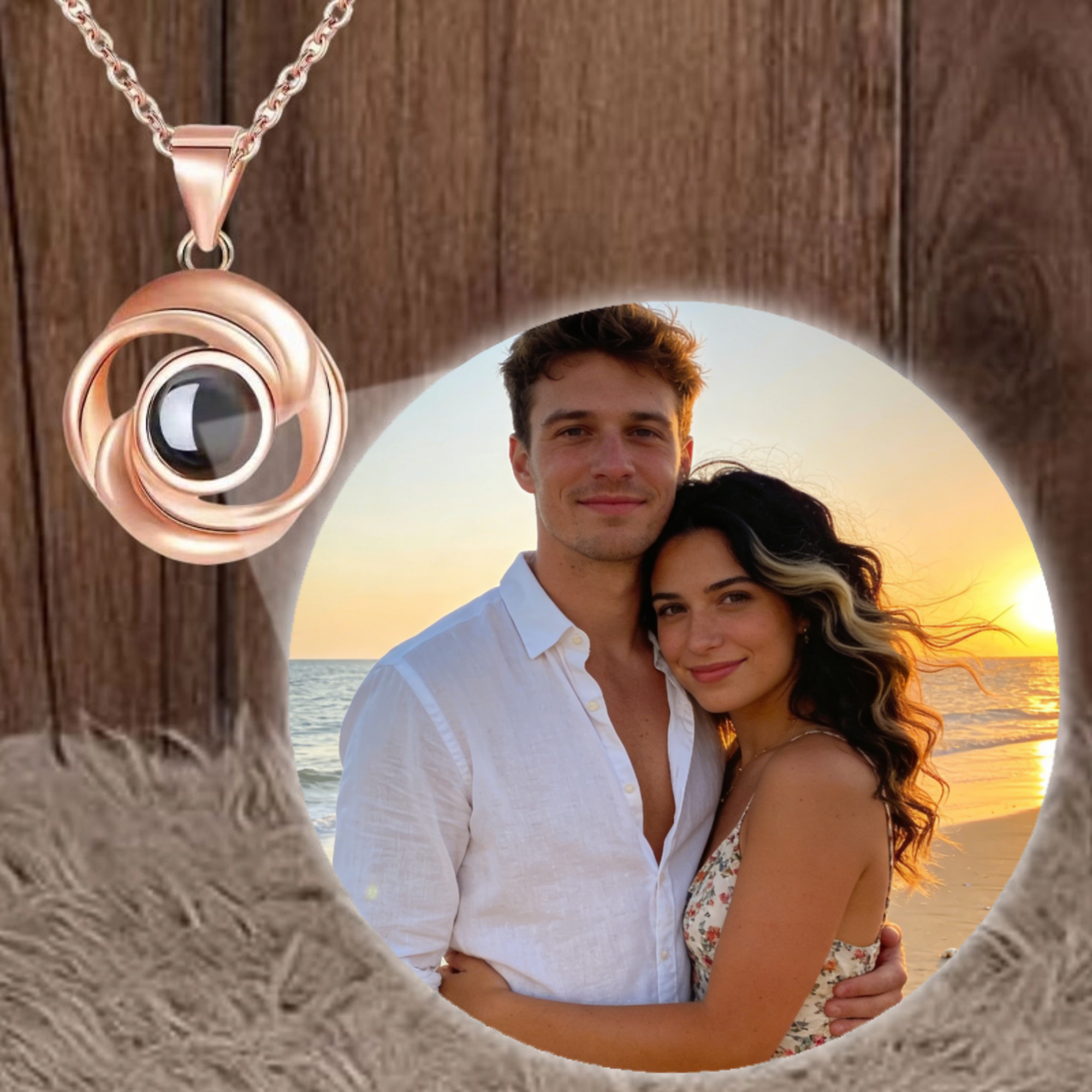 Spiral Heart Projection Necklace, Gift for Pet Lovers, Couples, Families, Perfect for Pet Birthday, Anniversary, Mother's Day, Any Special Occasion