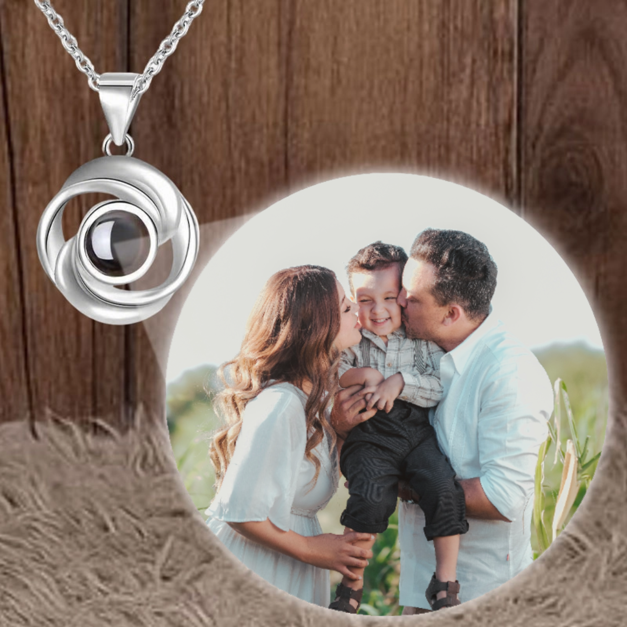 Spiral Heart Projection Necklace, Gift for Pet Lovers, Couples, Families, Perfect for Pet Birthday, Anniversary, Mother's Day, Any Special Occasion