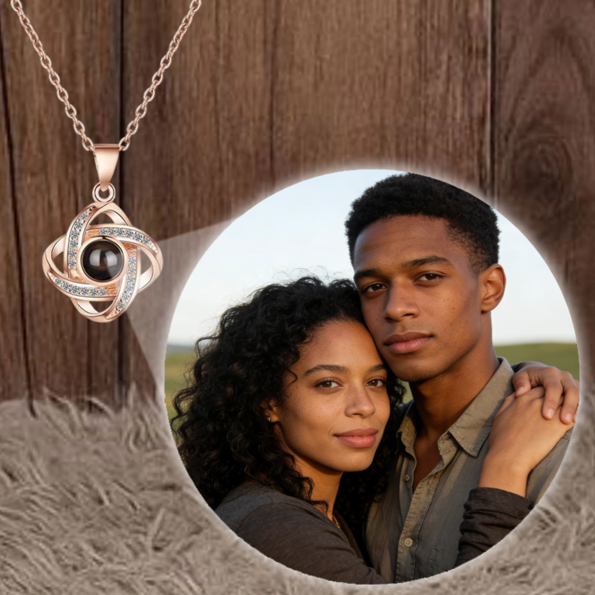 Projection Necklace, Gift for Mothers, Lovers, Couples, Perfect for Mother's Day, Anniversary, Valentine's Day