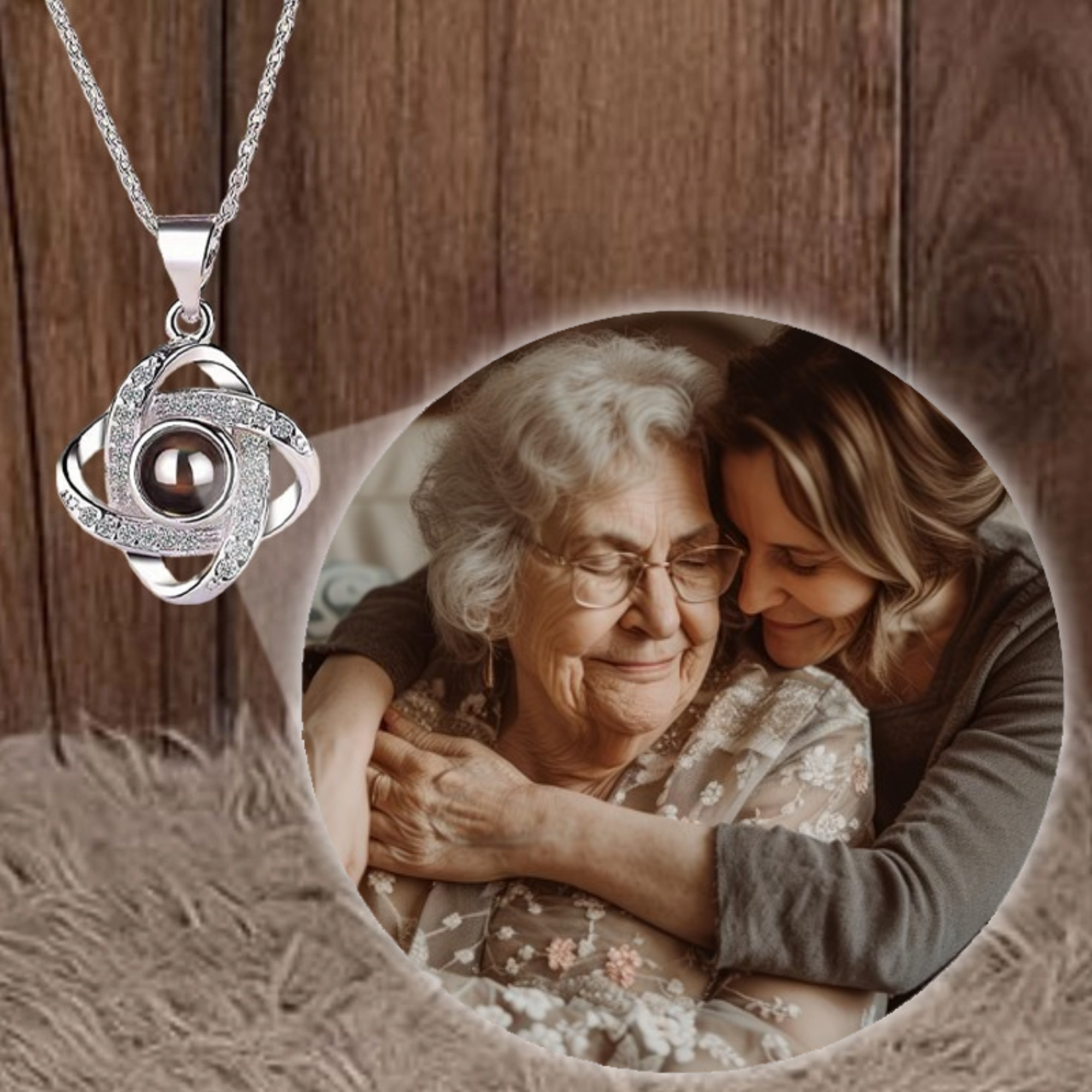 Projection Necklace, Gift for Mothers, Lovers, Couples, Perfect for Mother's Day, Anniversary, Valentine's Day