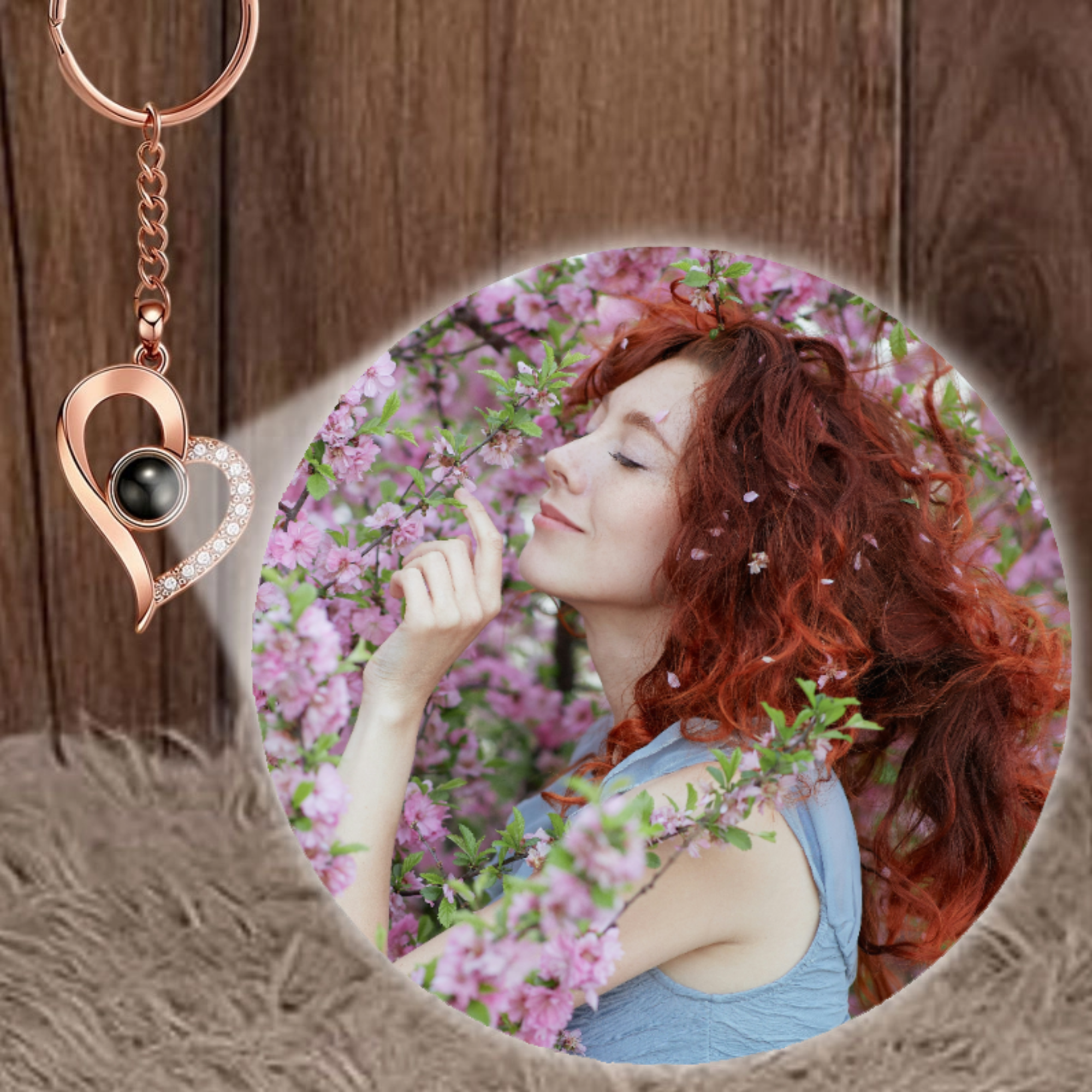 Projection Photo Keychain, Gift for Couples, Pet Lovers, Family, Perfect for Anniversary, Valentine’s Day, Birthday