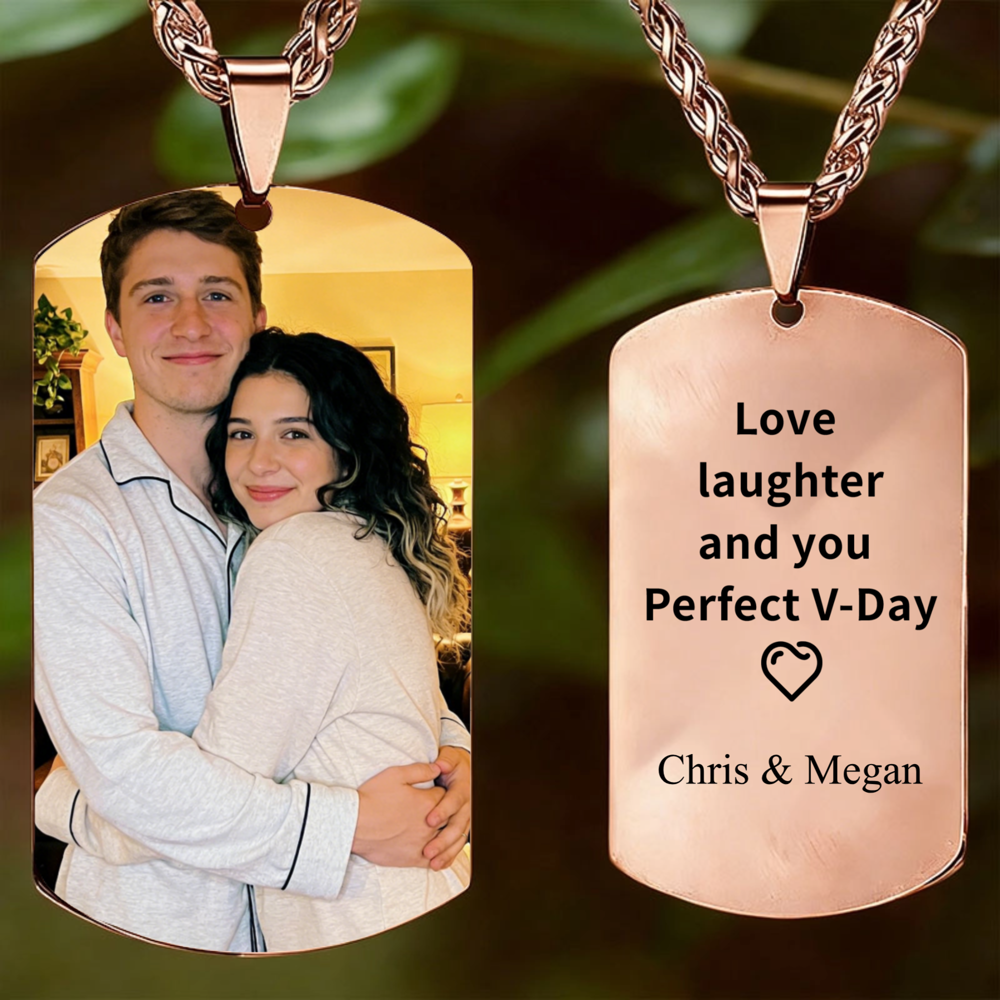 Glossy Color Printed Photo Necklace Personalized Laser Jewelry Pendant for Couples, Perfect Gift for Valentine’s Day, Anniversary, Romantic Occasions
