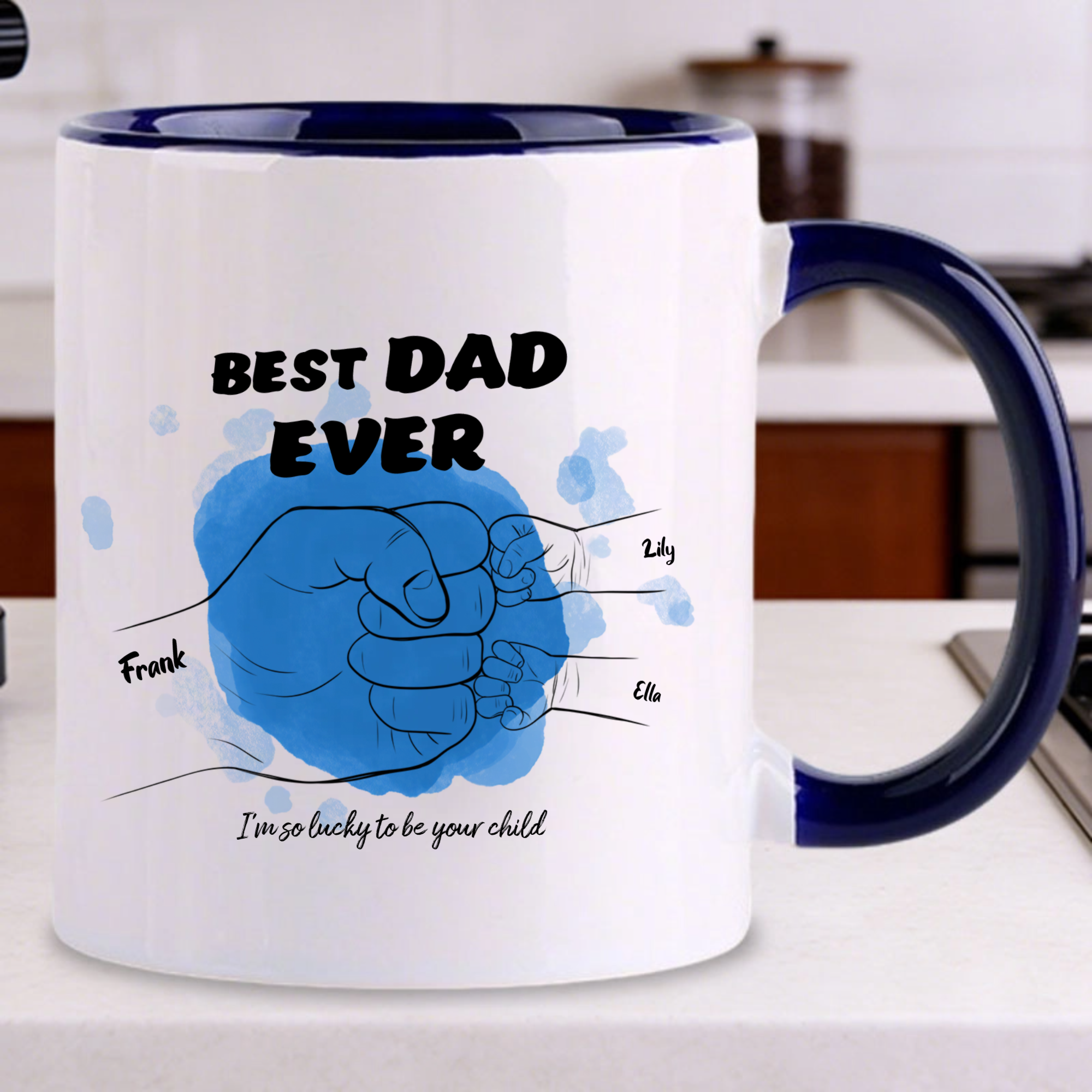 Best Dad Ever Custom Mug, Gift for Father’s Day, Birthday, All Family Occasions