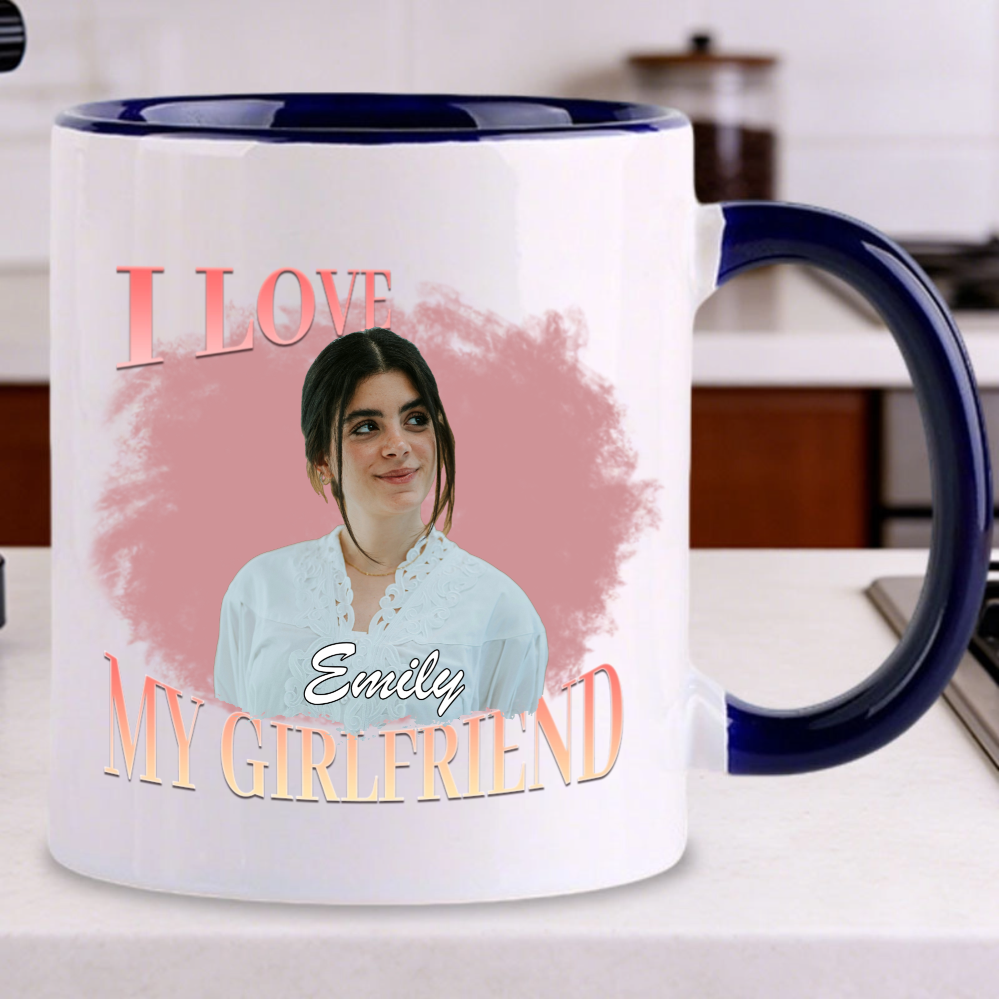I Love My Boyfriend/Girlfriend Personalized Photo Mug, Couple Gift for Anniversary, Valentine’s Day, Romantic Celebration