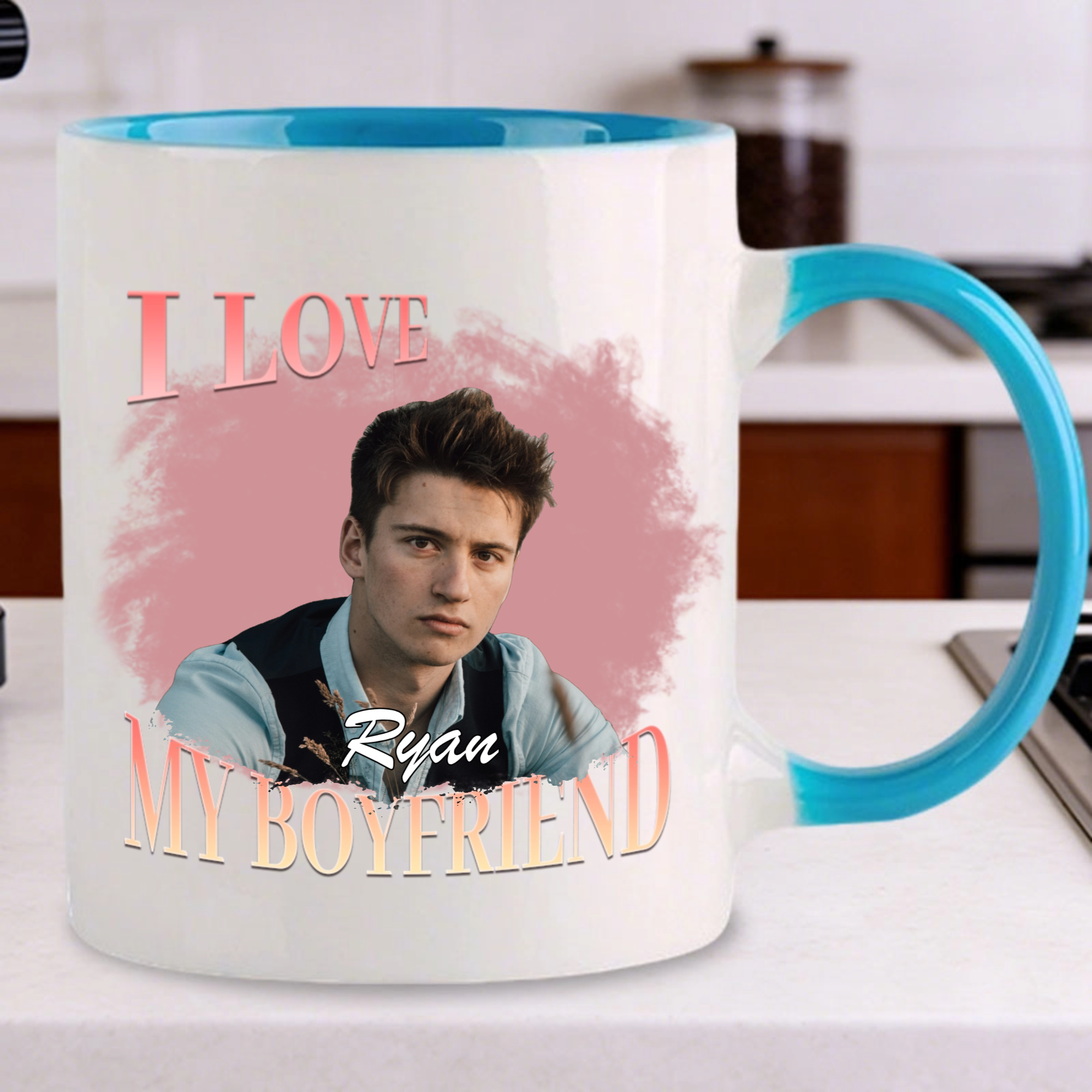 I Love My Boyfriend/Girlfriend Personalized Photo Mug, Couple Gift for Anniversary, Valentine’s Day, Romantic Celebration