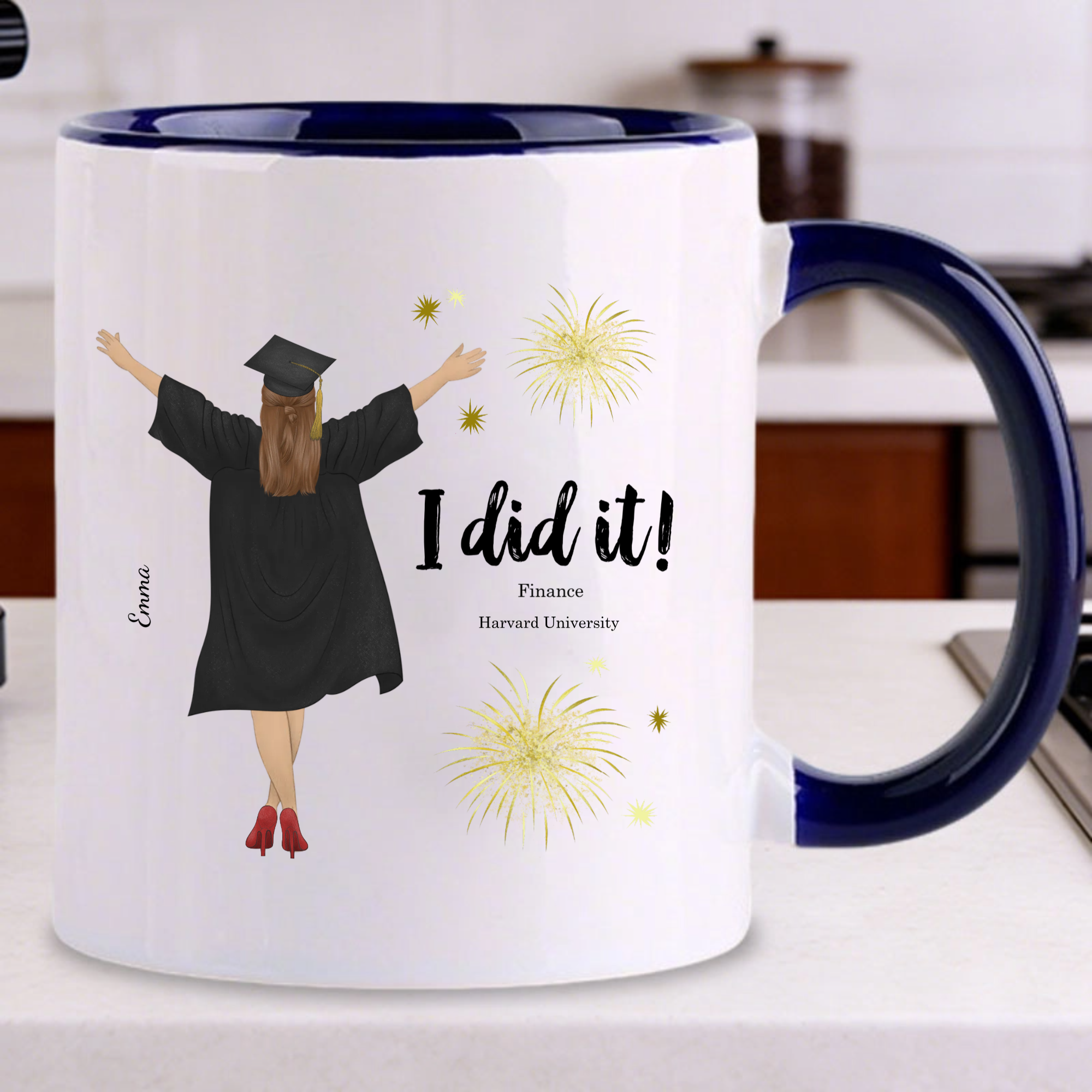 Graduation Celebration Personalized Mug, Perfect Gift for Graduates, Students, Celebrating Academic Milestones