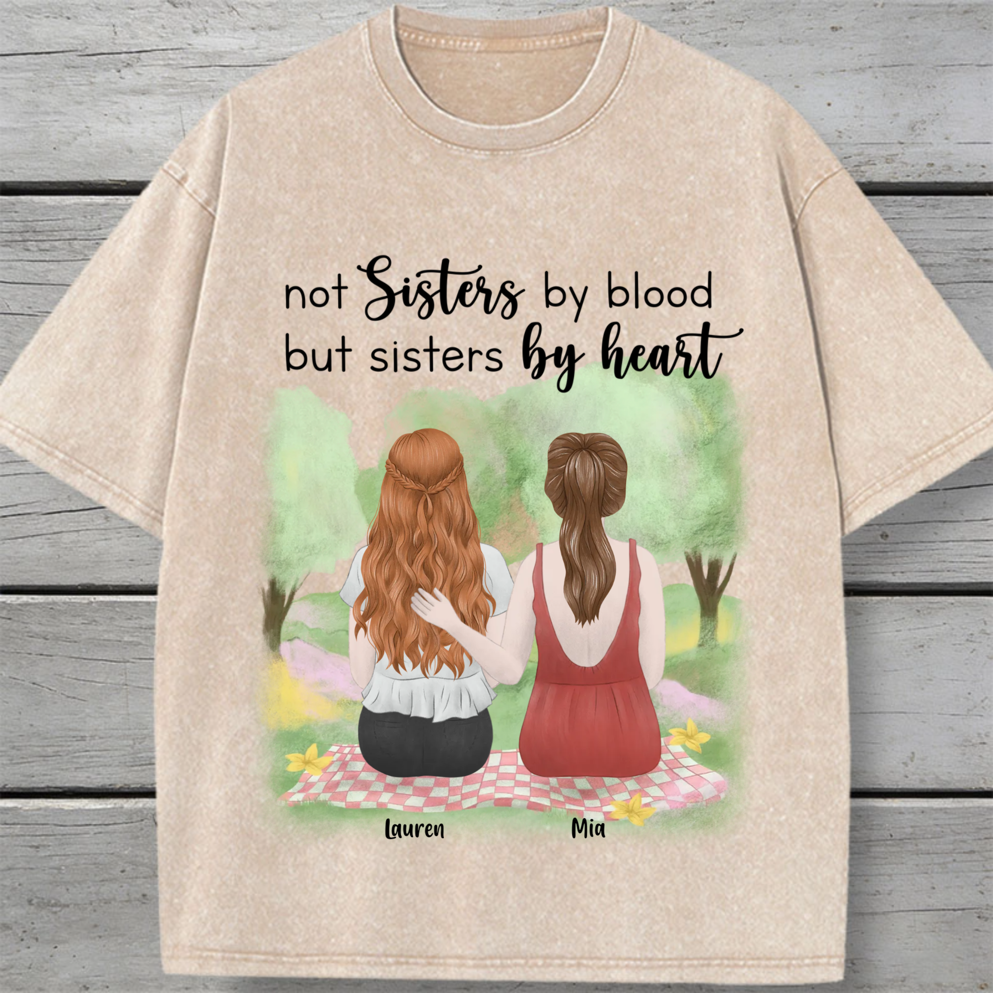 Friends/Sisters by Heart Personalized T-Shirt, Friendship Gift for Best Friends, Perfect for Birthdays, Friendship Day, Unisex Fit