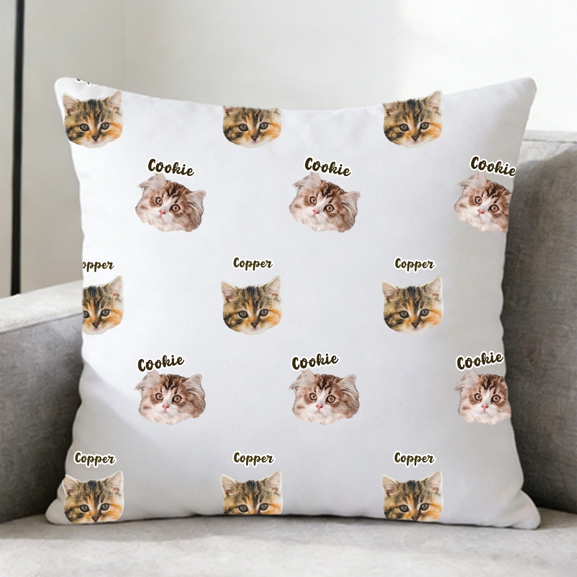 Pet Photo Custom Pillow, Gift for Pet Lovers, Cat/Dog Owners, Perfect for Birthday, Christmas, Home Decor