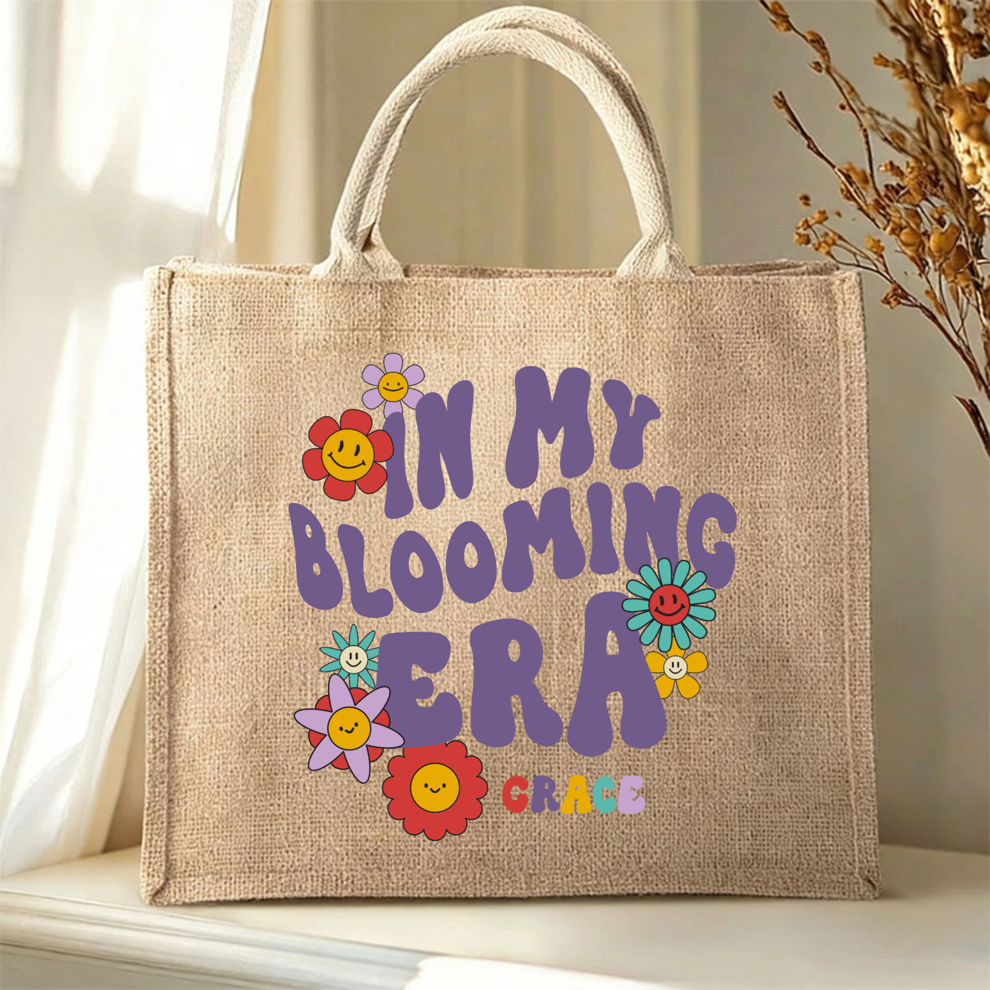 In My Era Personalized Jute Tote Bag, Gift for Teens, Friends, Girls, Perfect for Daily Use, Casual Outings, Birthdays