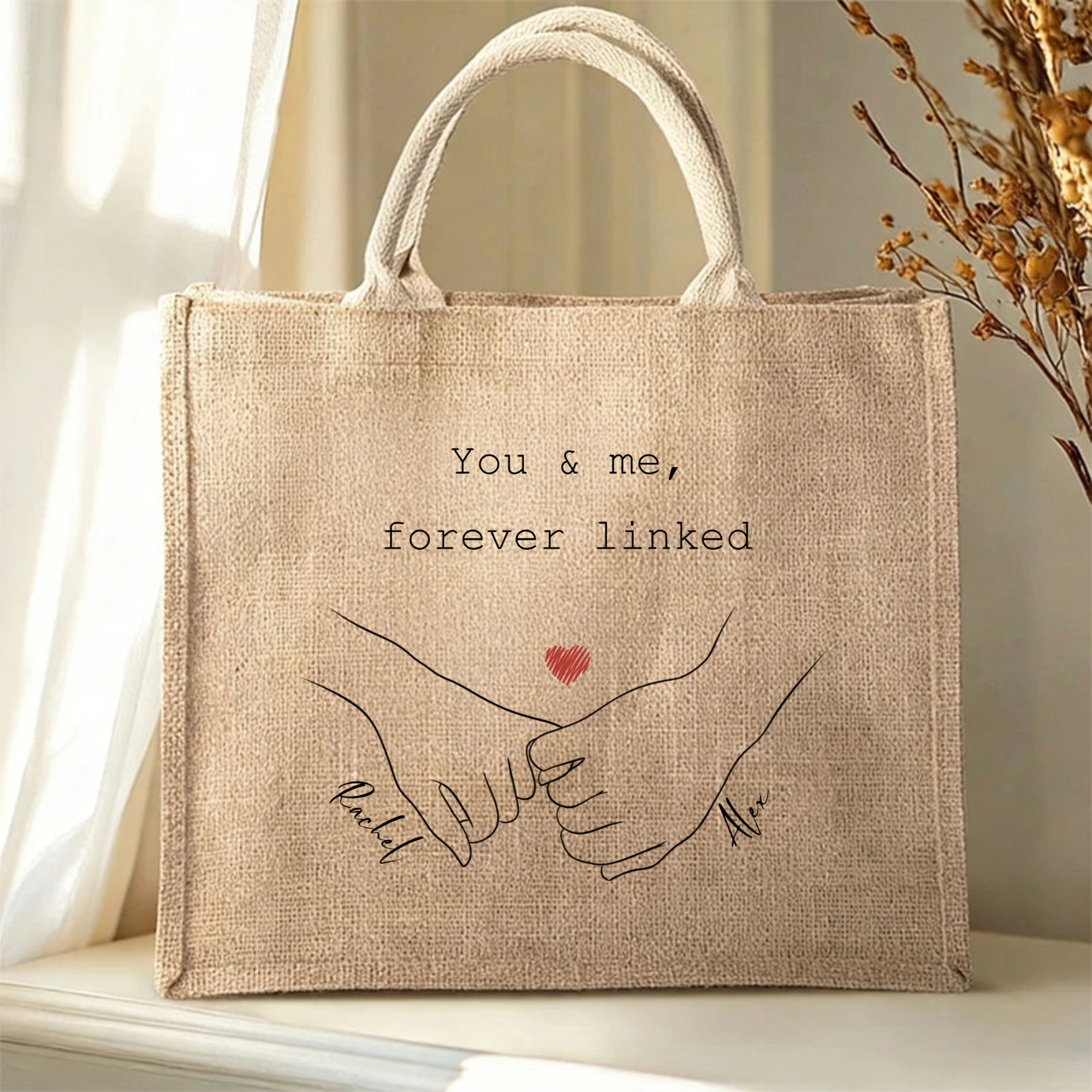 My Love Personalized Tote Bag, Gift for Couples, Best Friends, Perfect for Anniversaries, Valentine’s Day
