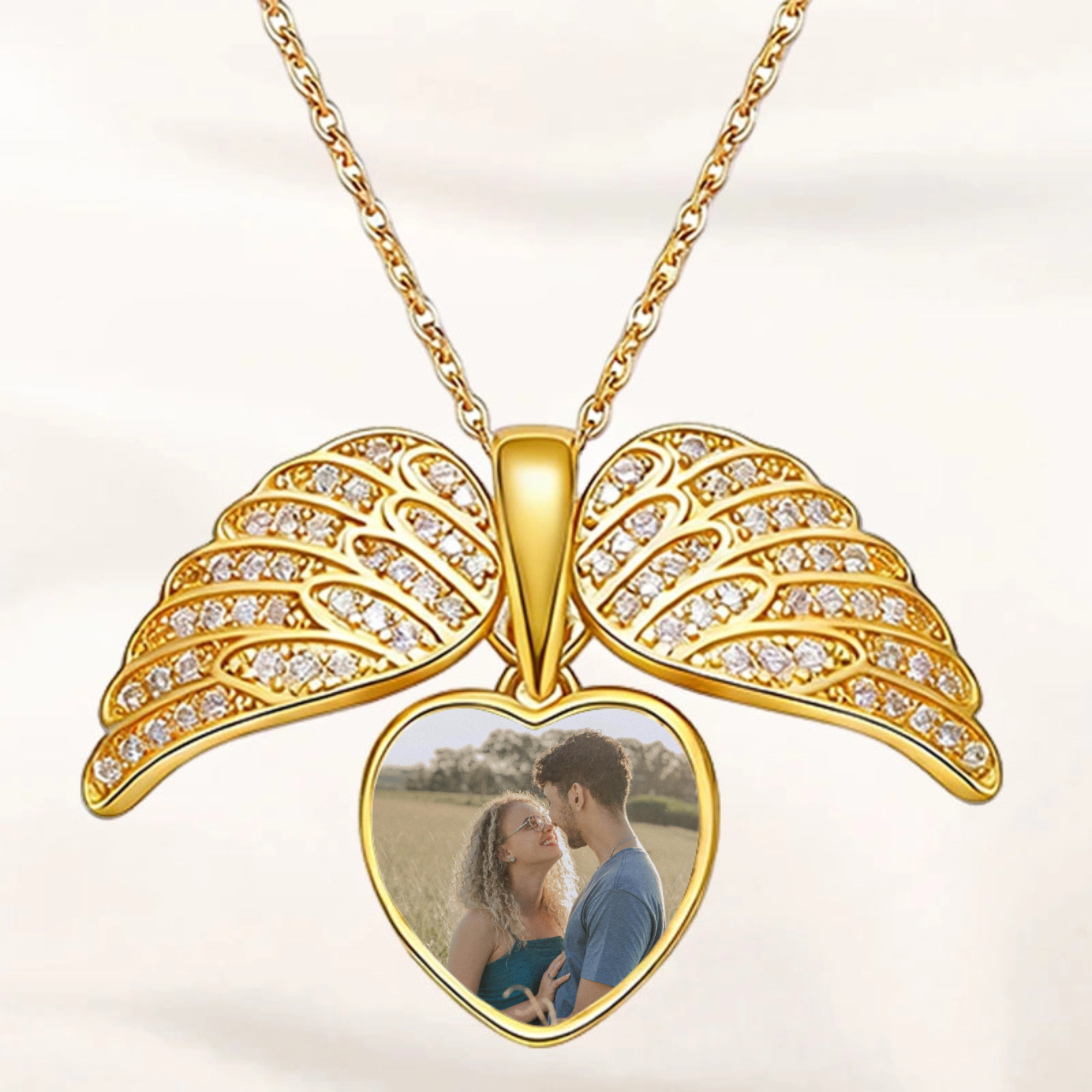 My Guardian Angel Always Close to My Heart Personalized Necklace, Gift for Couples, Lovers, Perfect for Anniversaries, Valentine’s Day, Special Memories