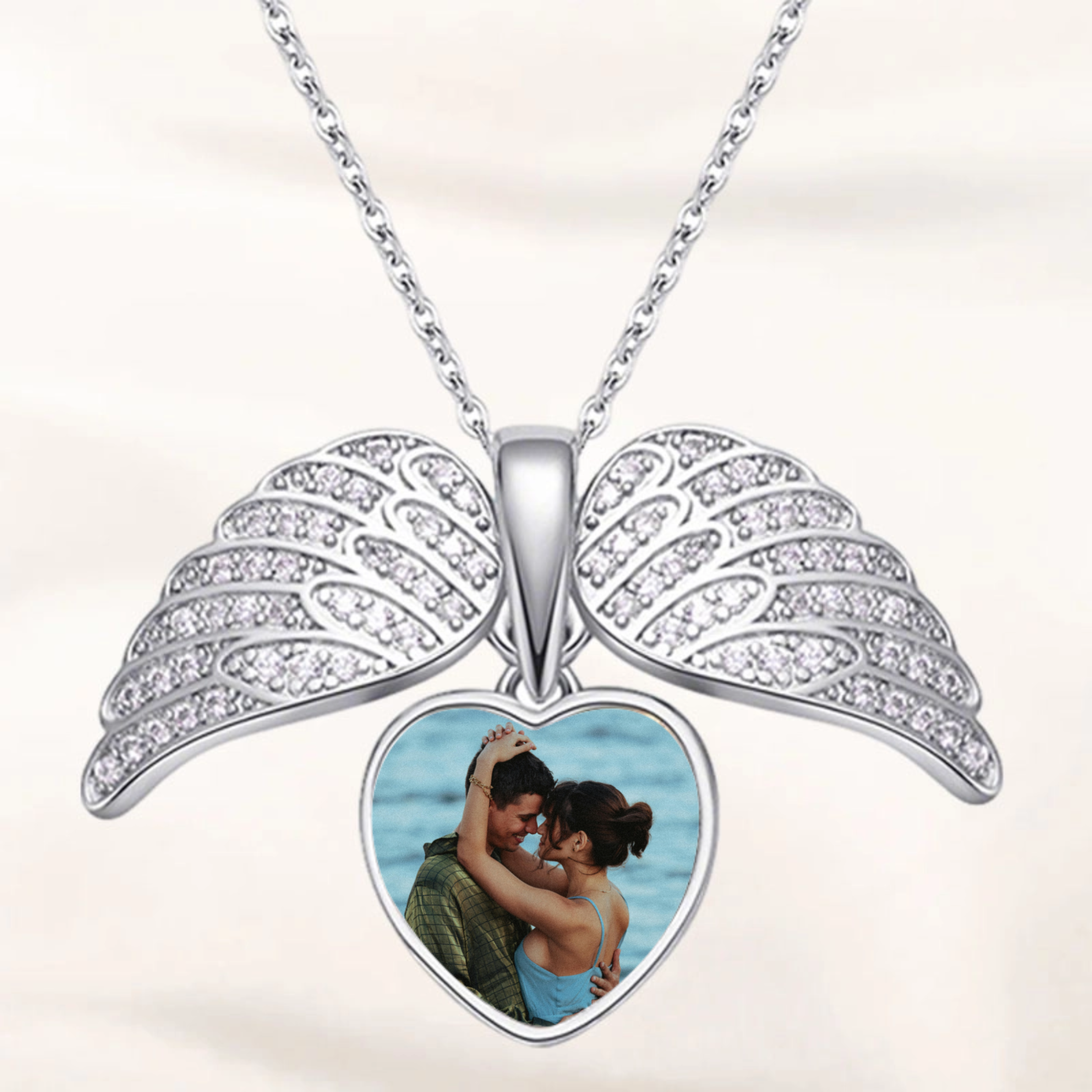 My Guardian Angel Always Close to My Heart Personalized Necklace, Gift for Couples, Lovers, Perfect for Anniversaries, Valentine’s Day, Special Memories