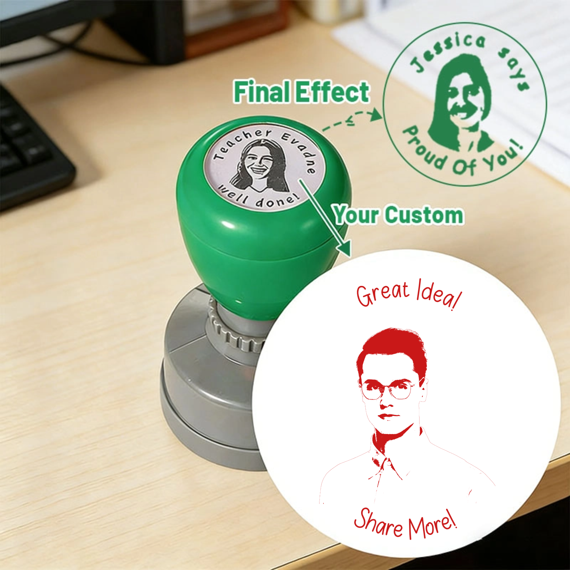 Teacher Personalized Stamp, Gift for Teachers,Students, Perfect for Rewards, Appreciation, Office Use