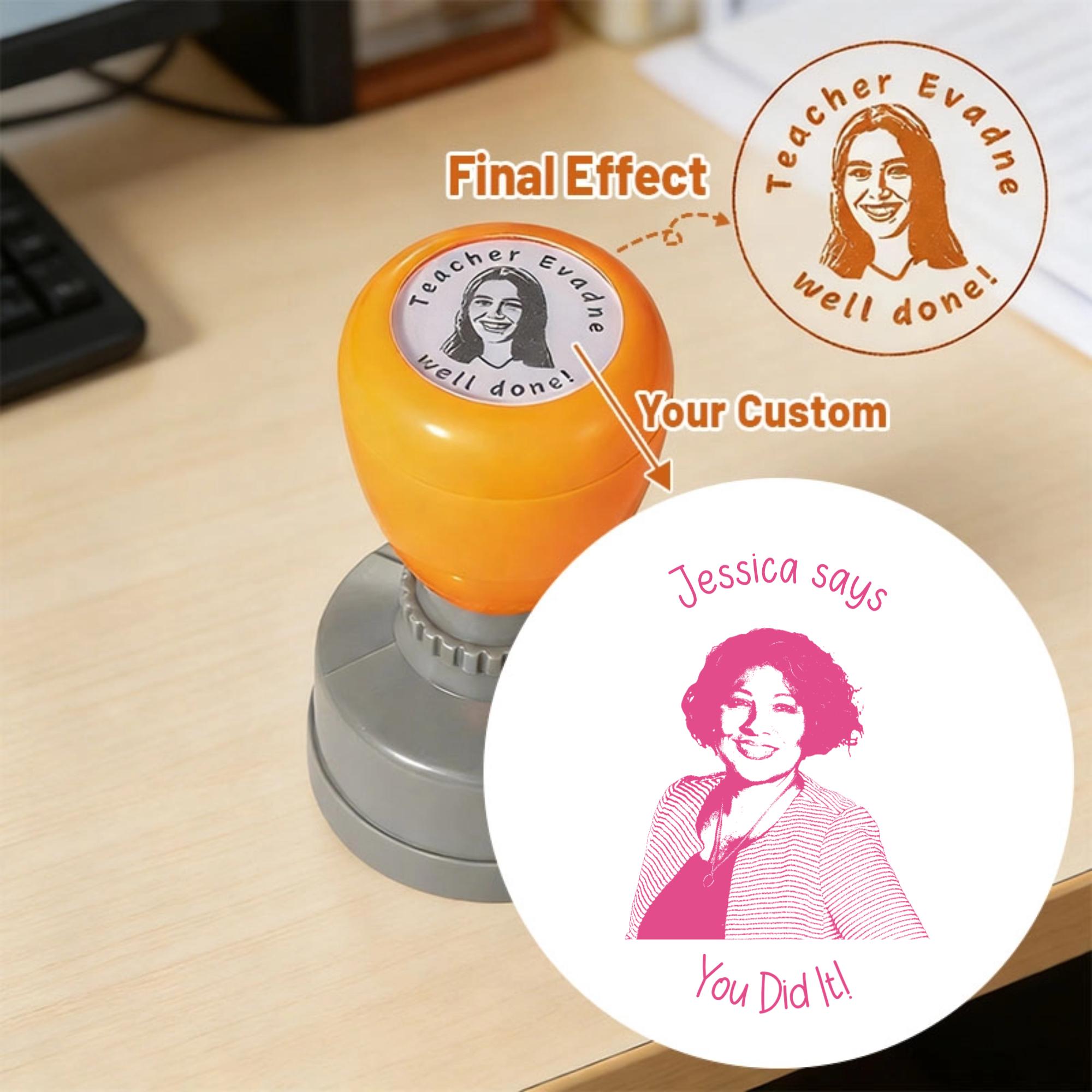 Teacher Personalized Stamp, Gift for Teachers,Students, Perfect for Rewards, Appreciation, Office Use