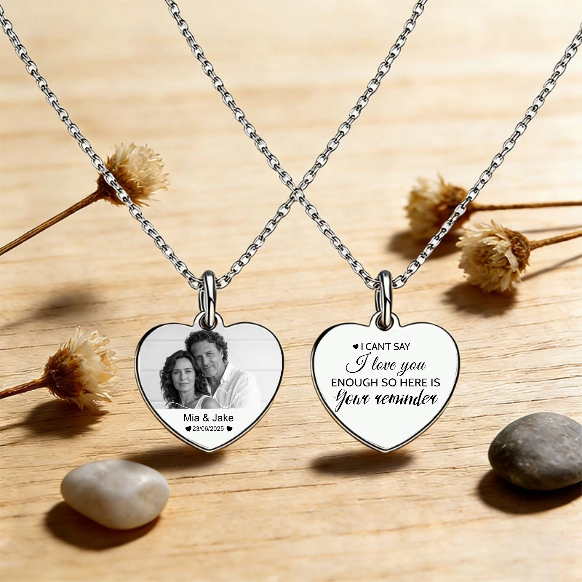 Heart Photo Custom Necklace, Gift for Couple, Anniversary, Valentine’s Day, Wedding