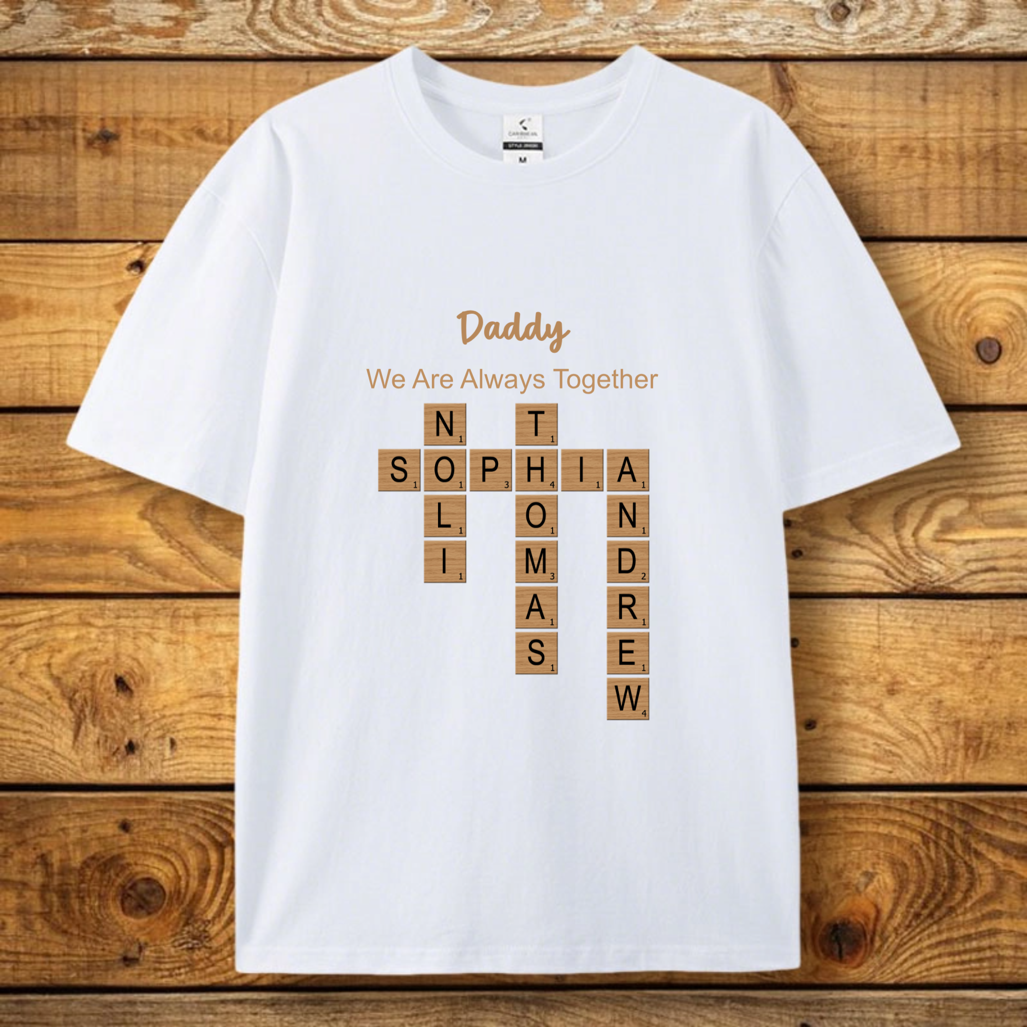 Personalized Father & Children Name Forever Linked Crossed Design - Perfect Gift for Father on Father's Day, Birthday or Just Because