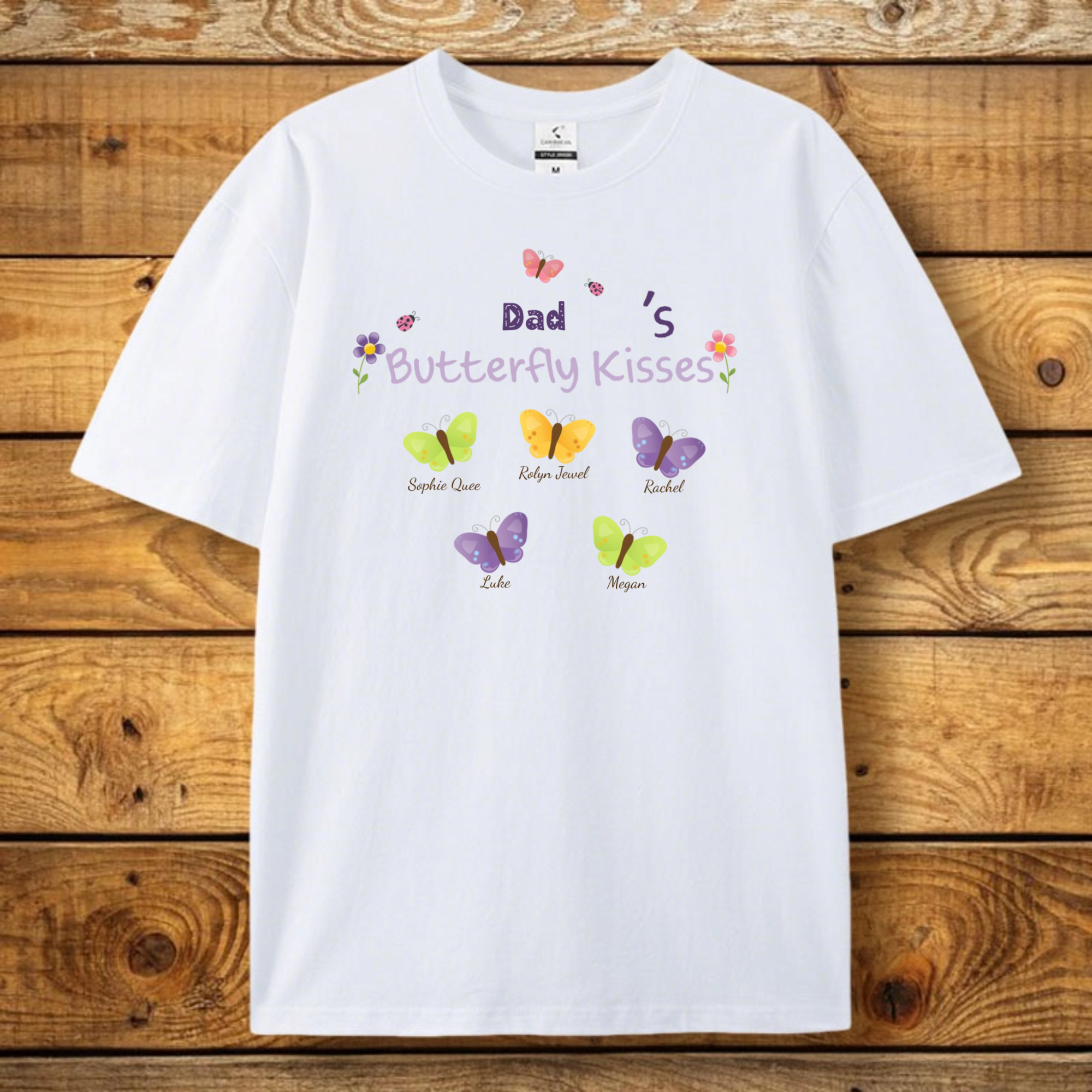 Personalized Family Butterfly Name T-Shirt Design, Custom Butterfly Kisses Top, The Sweet Keepsake Gift For Family