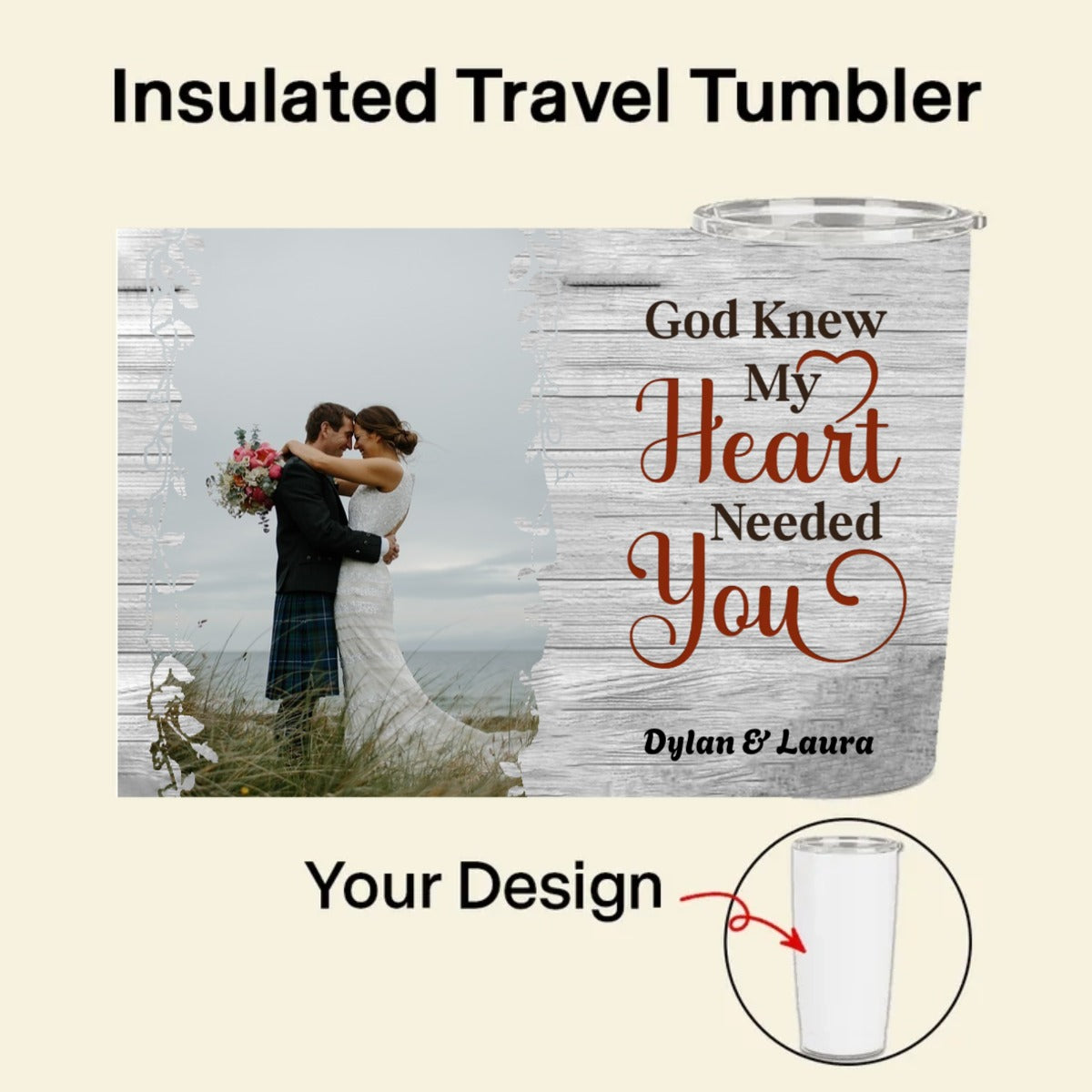 My Favorite Place In All The World Is Next To You, Personalized Photo Tumbler, Ideal Romantic Gift for Couples on Valentine's & Anniversaries