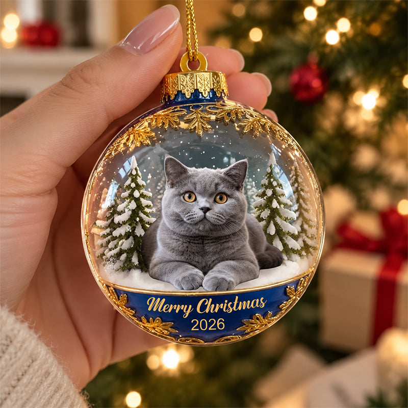Custom Photo Acrylic Ornament - Personalized Christmas Birthday Gifts For Dog Cat Lovers, Dog Dad And Mom, Cat Owners - Merry Woofmas From The Goodest Pup