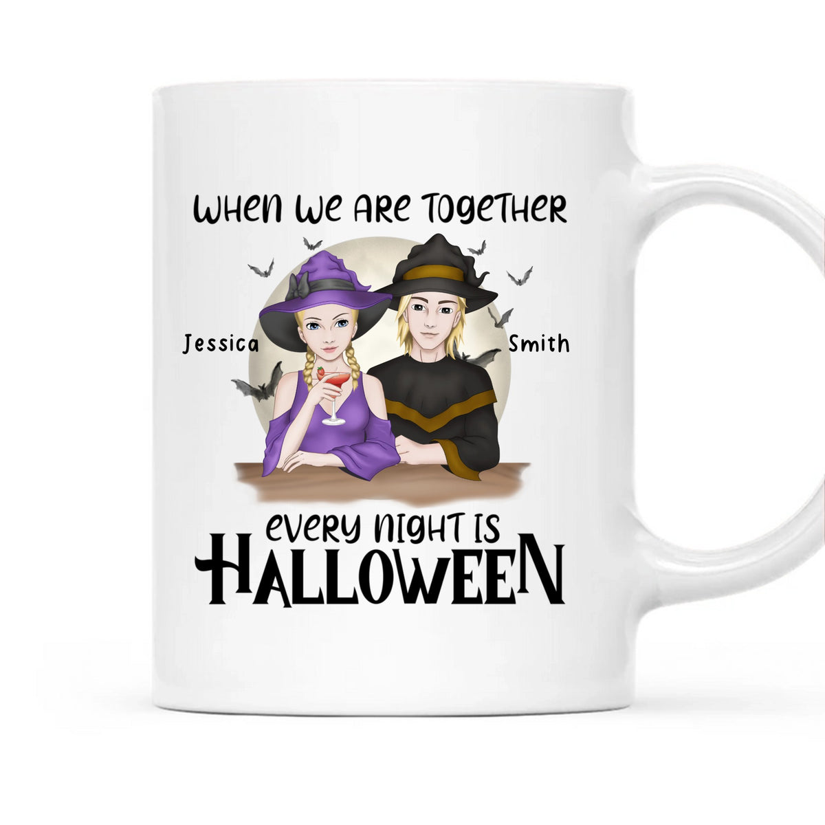 When We Are Together Every Night Is Halloween Personalized Mug Gift for Couples