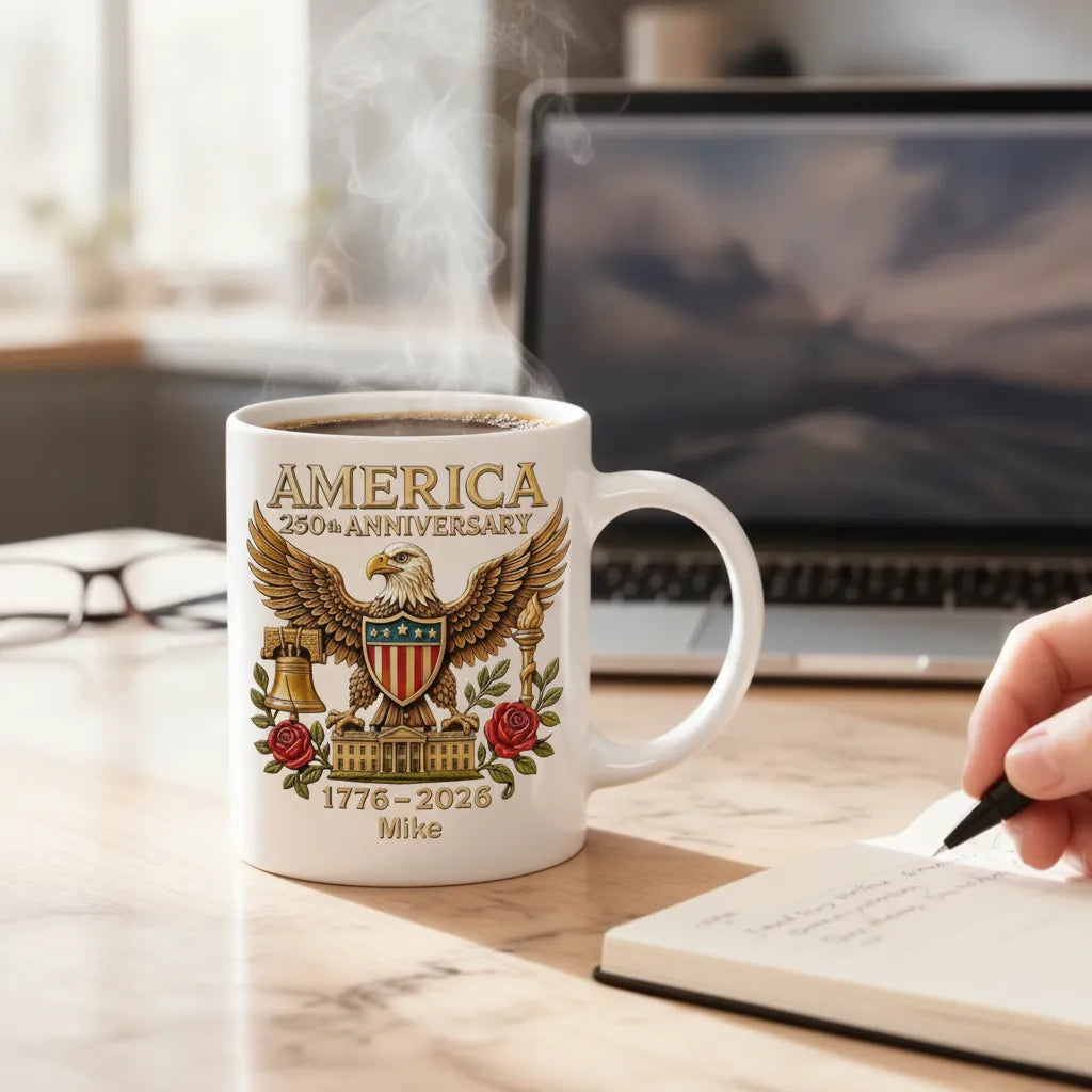 Personalized Custom Mug With Retro Patterns, The Perfect Gift To Give To Family Or Friends On Independence Day