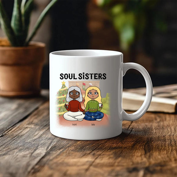 Christmas Is Better With Sisters Personalized Mug, Holiday Gift For Sisters, Family Christmas And Sibling Celebration