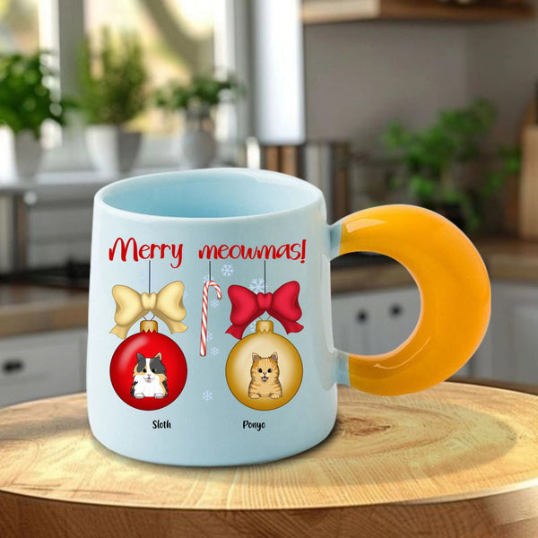 Merry Meowmas Personalized Mug, Christmas Gift For Cat Owners, Holiday Season And Cat Birthday Celebration