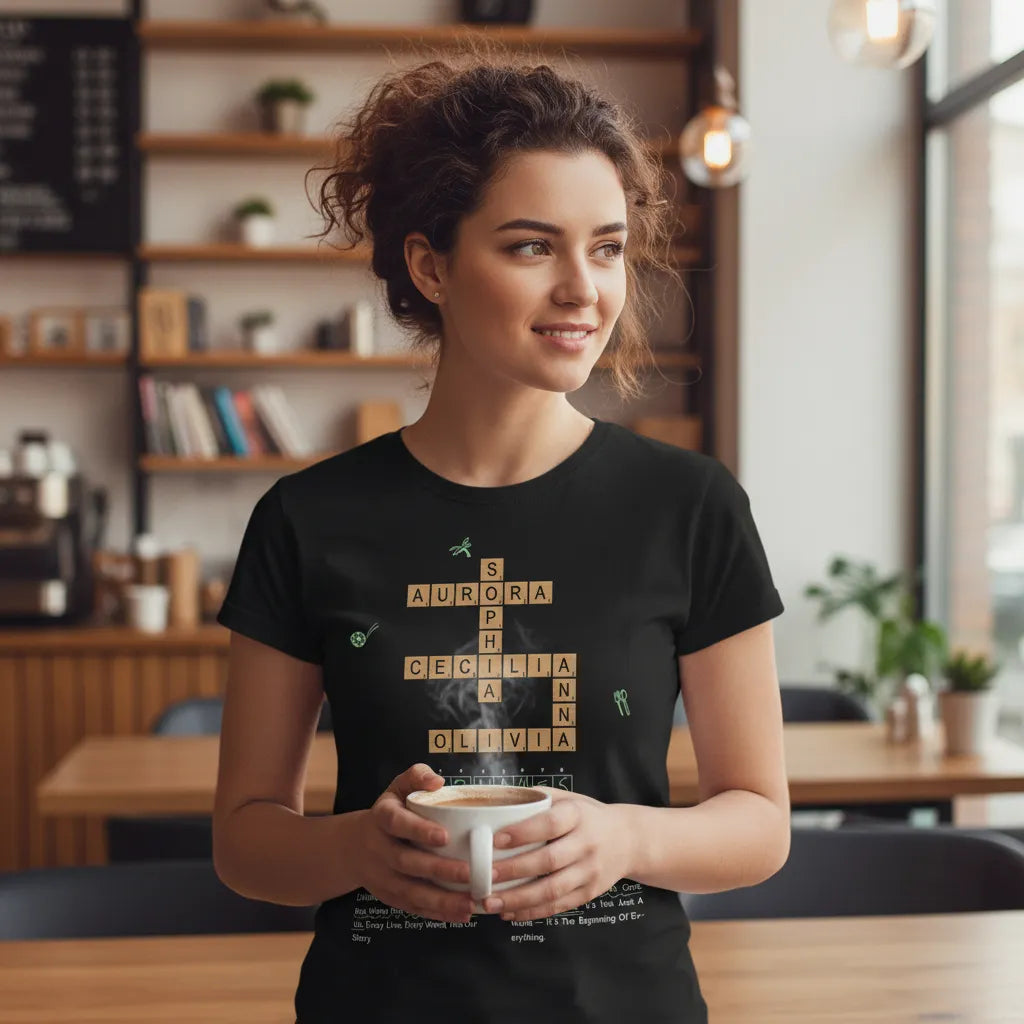 Personalized Family Name Crossword Puzzle Print, Custom Keepsake T-Shirt, The Perfect Gift For Family & Friends