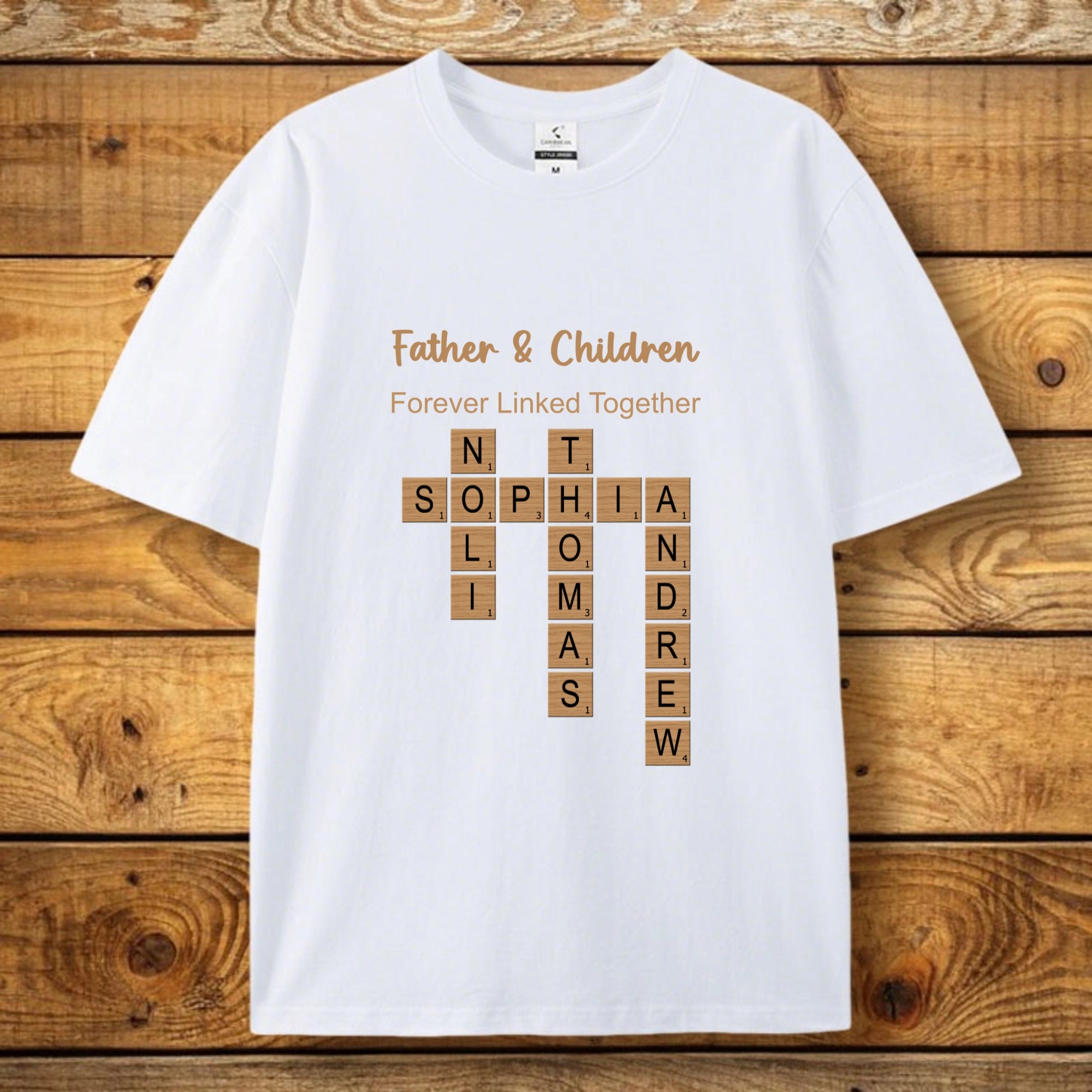 Personalized Father & Children Name Forever Linked Crossed Design - Perfect Gift for Father on Father's Day, Birthday or Just Because