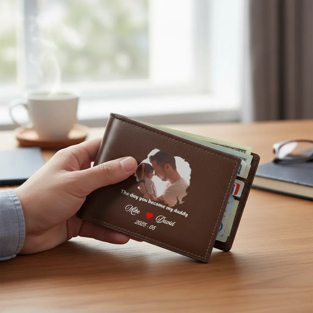 The Personalized Custom Father Photo Wallet Is The Best Gift To Give To Your Father On Father's Day