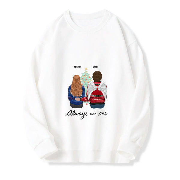 Personalized Always With Me Christmas Sweatshirt, Parent Child Matching Christmas Outfits