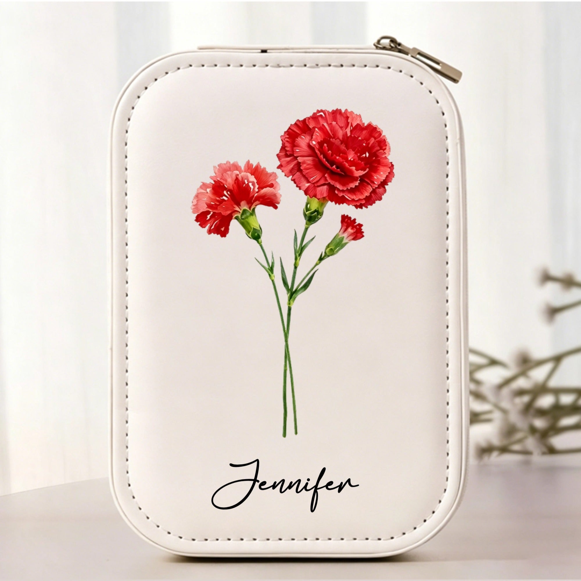 The Personalized Custom-Made Birthday-Month Floral Leather Mirror With LED Lights Is The Most Special Gift For Elders, Juniors, Friends, Family Members, Girlfriends, And Wives